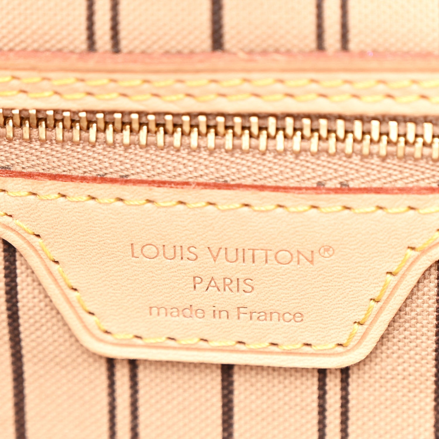 Monogram Stamped Inside Out Neverfull Bandouliere GM Beige