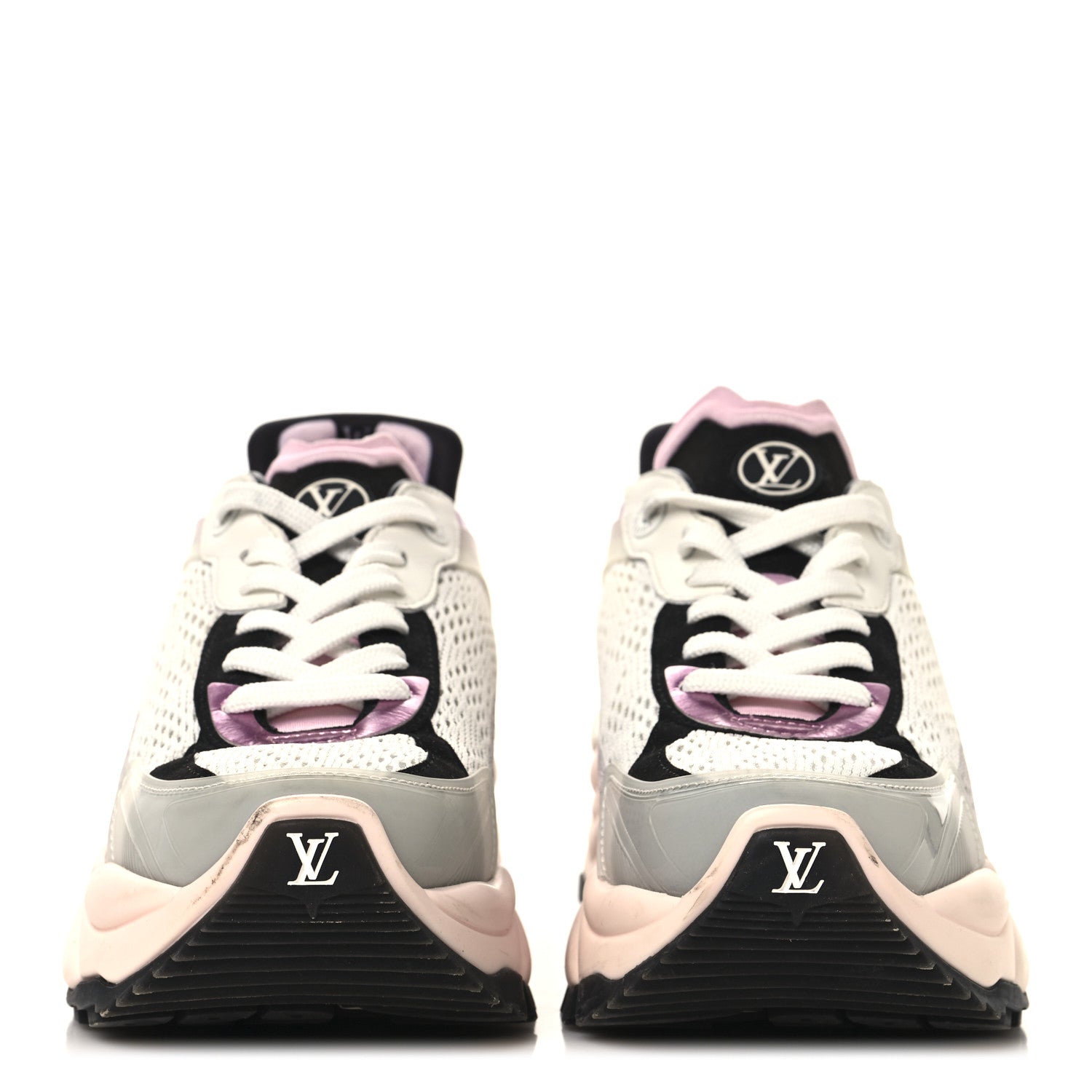 Mix Materials Suede Calfskin Run 55 Sneakers 39 Pink