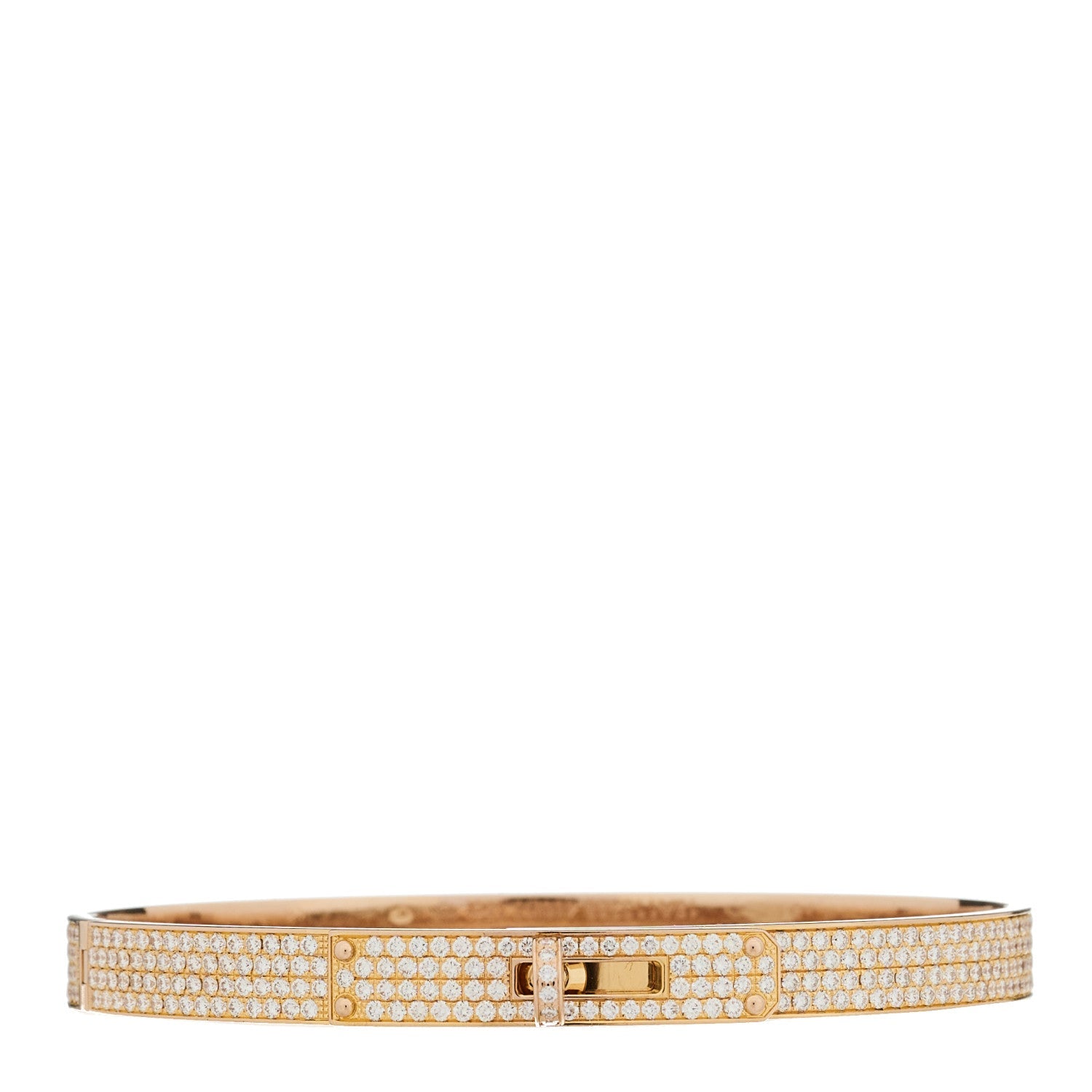 18K Rose Gold Diamond PM Kelly Full Pave Bracelet SH