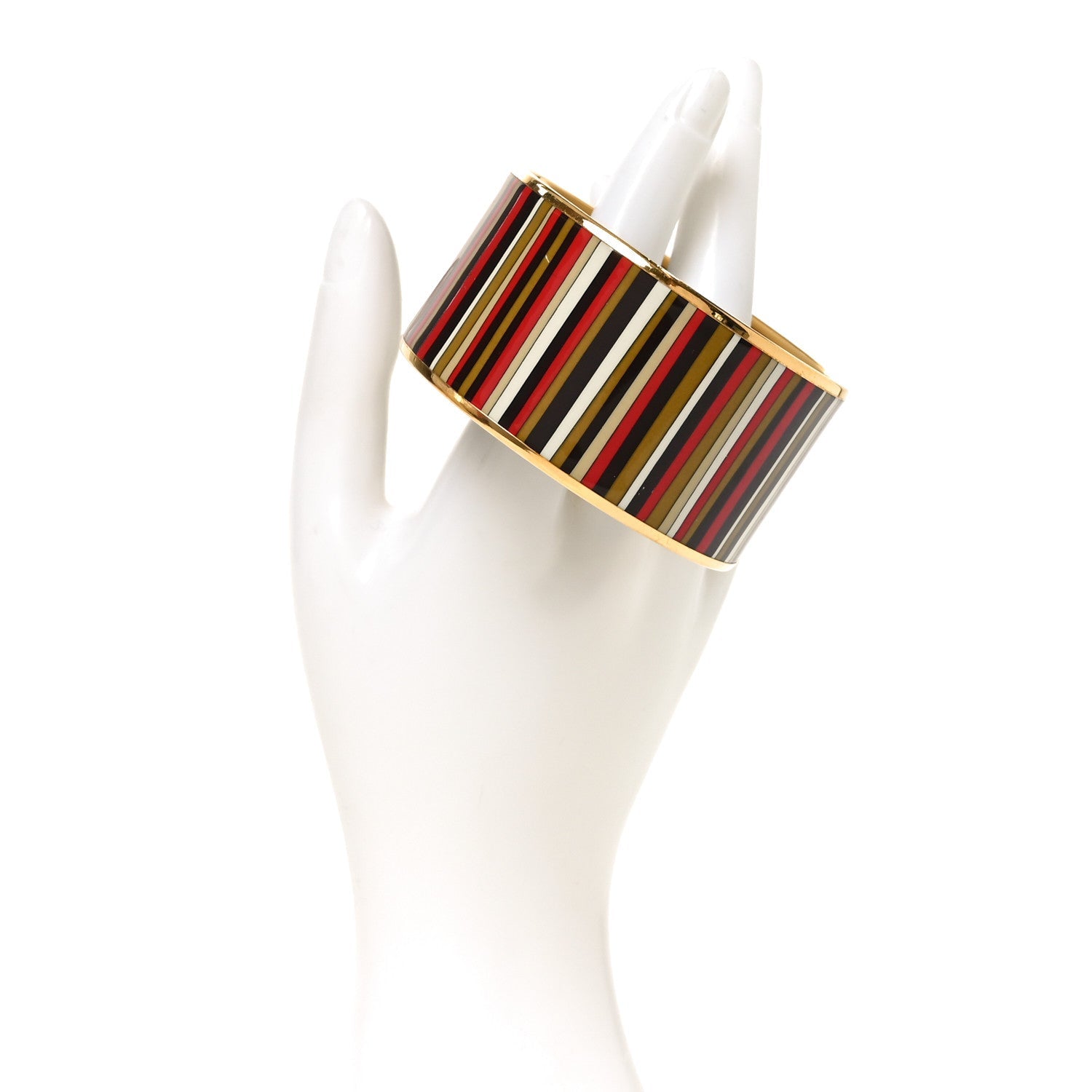 Enamel Printed Stripes Extra Wide Bracelet 70