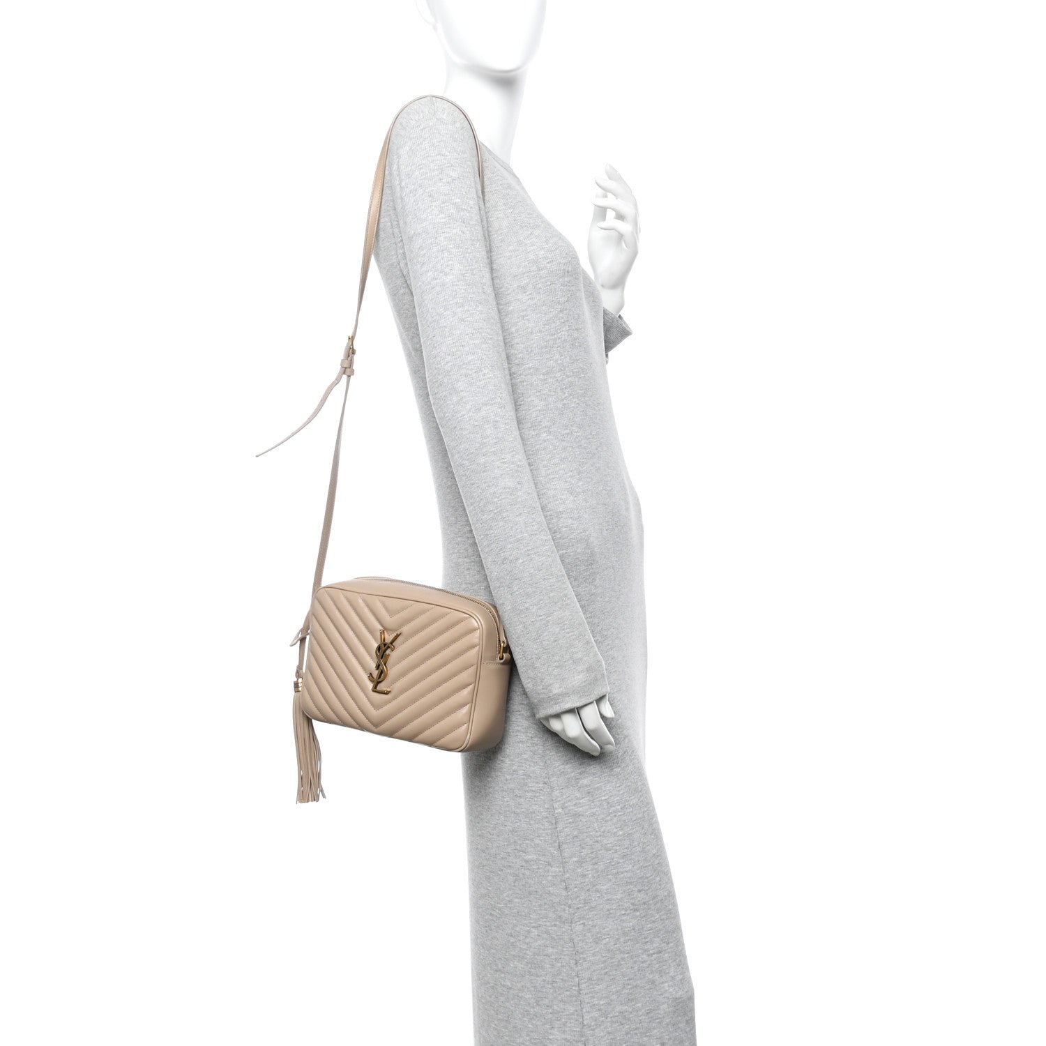 Calfskin Matelasse Monogram Lou Camera Bag Nude Powder