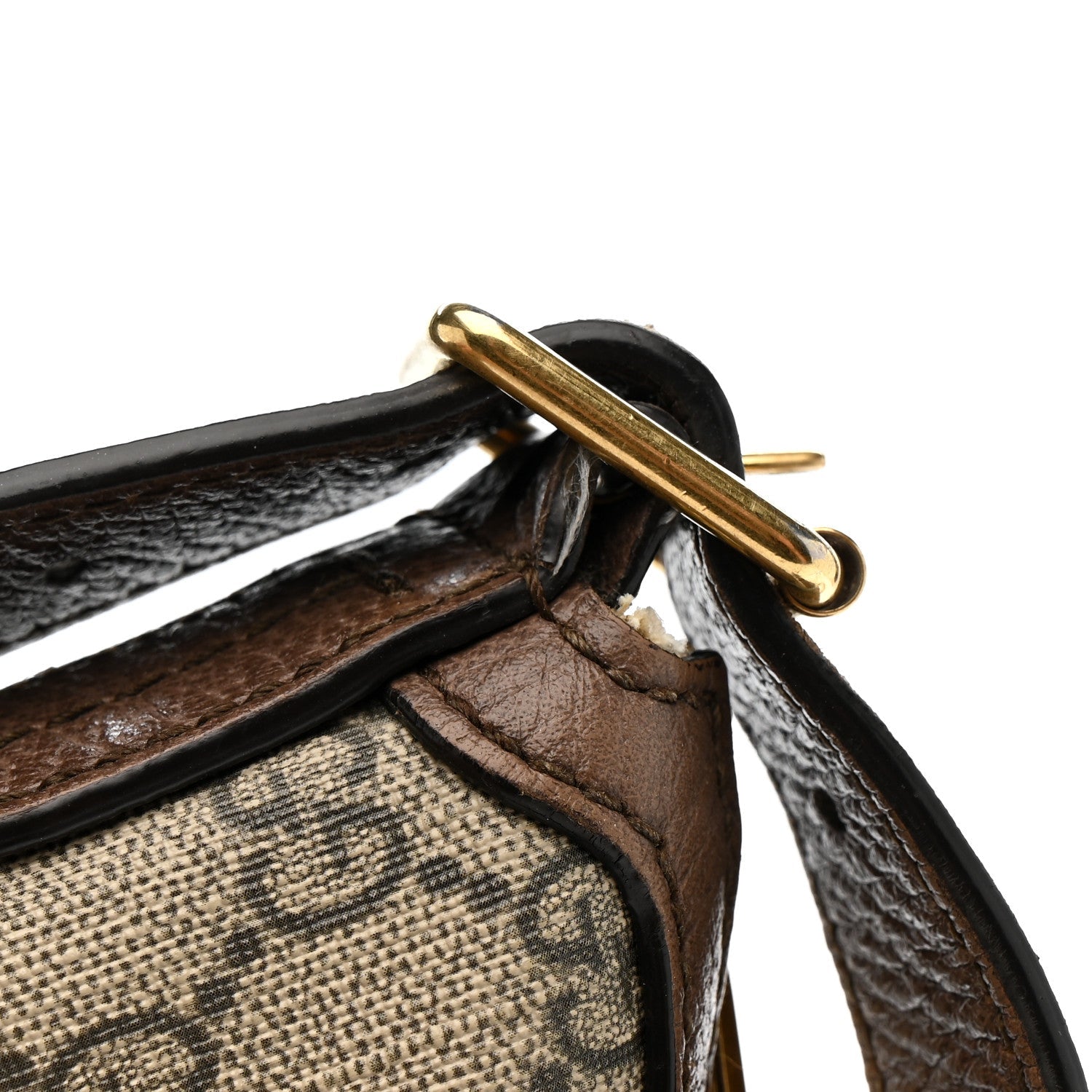 GG Supreme Monogram Web Small Ophidia Half Moon Hobo Brown