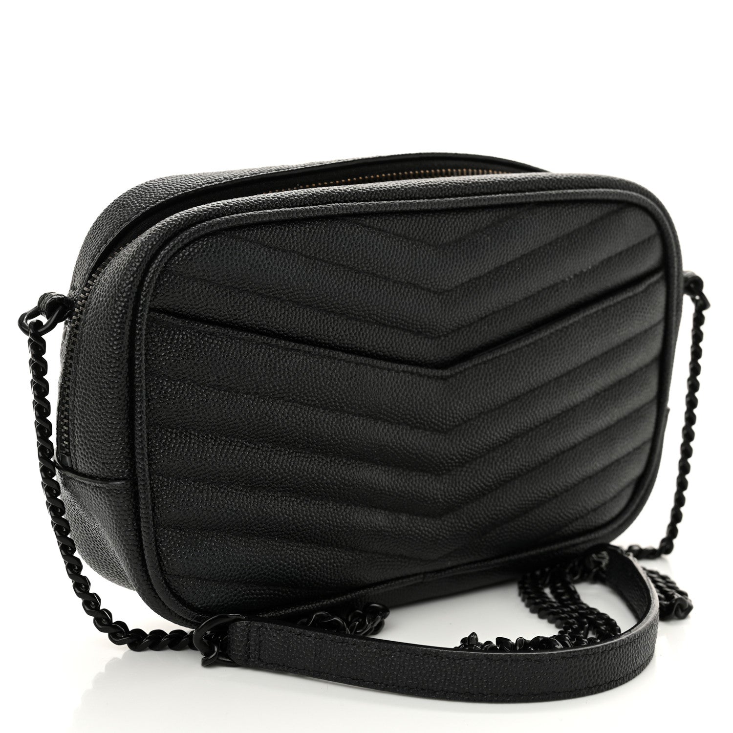 Grain De Poudre Matelasse Monochrome Monogram Mini Lou Camera Bag Black
