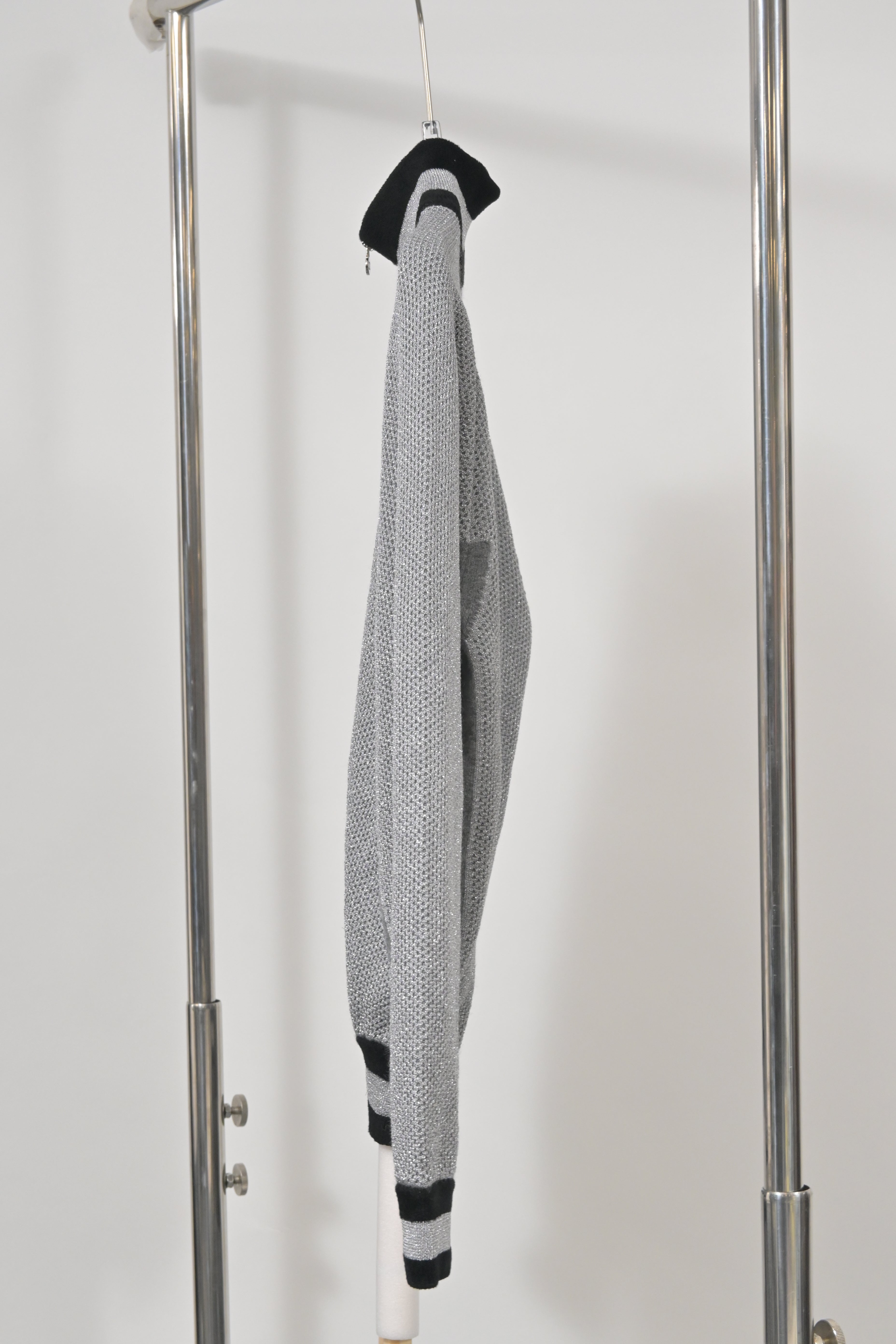 Men's Chanel Zip-Up Jacket in Silver Viscose