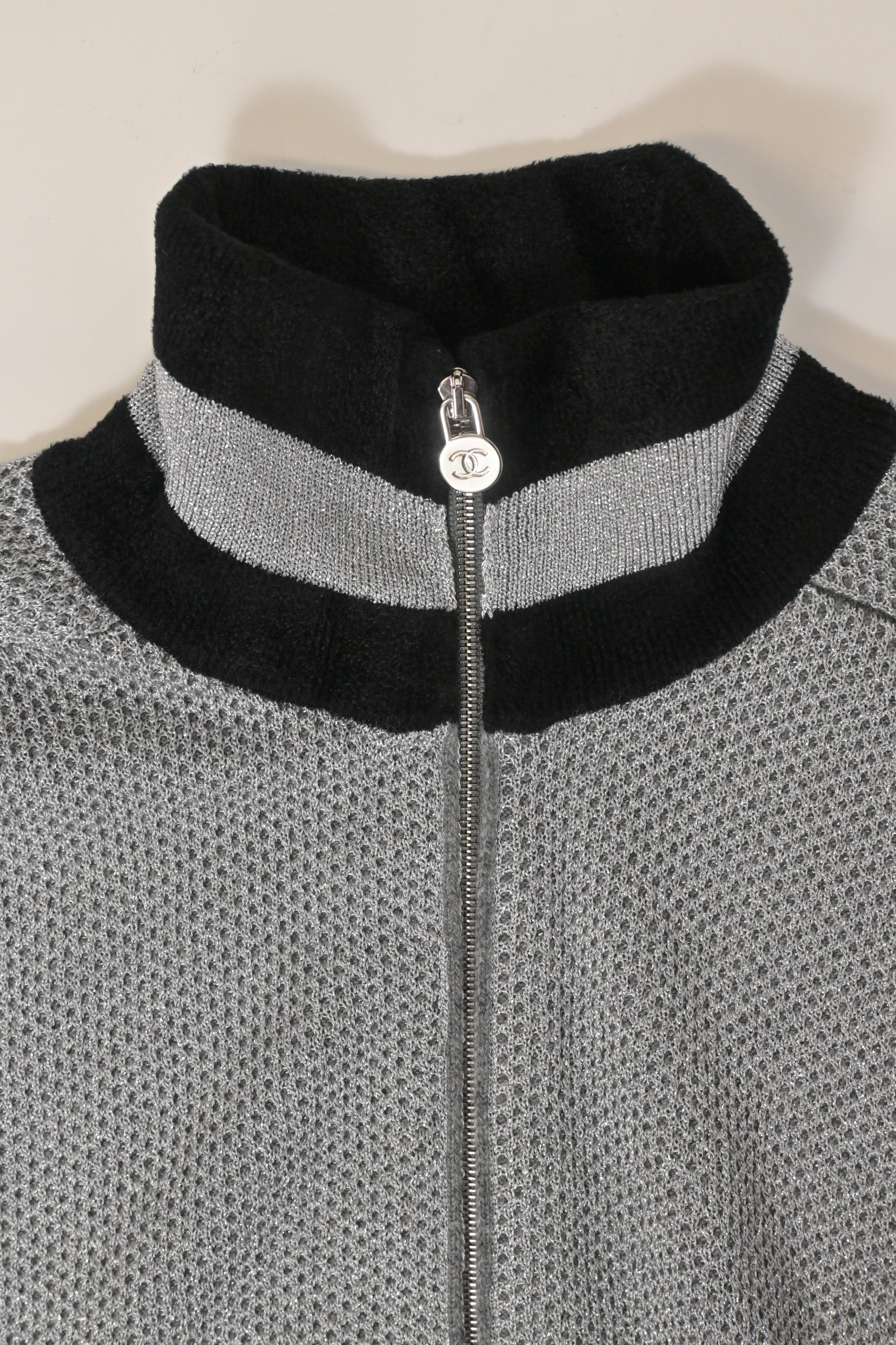 Men's Chanel Zip-Up Jacket in Silver Viscose