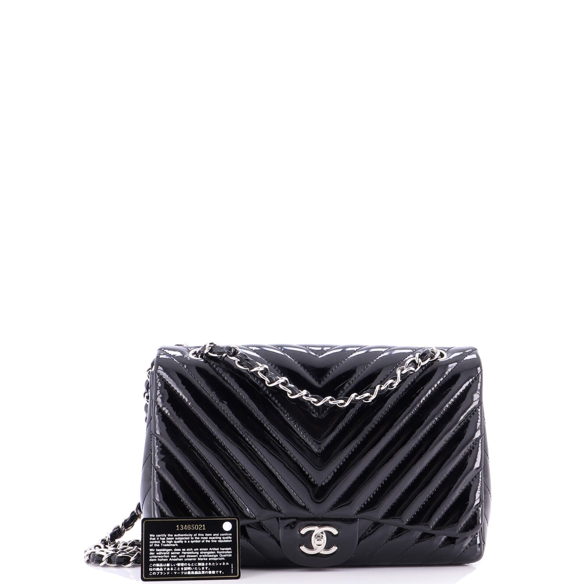 Classic Single Flap Bag Chevron Patent Maxi