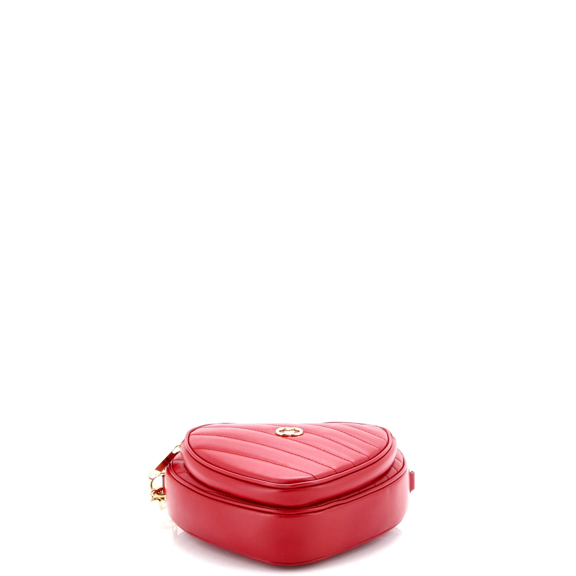 Interlocking G Heart Shoulder Bag Diagonal Quilted Leather Mini