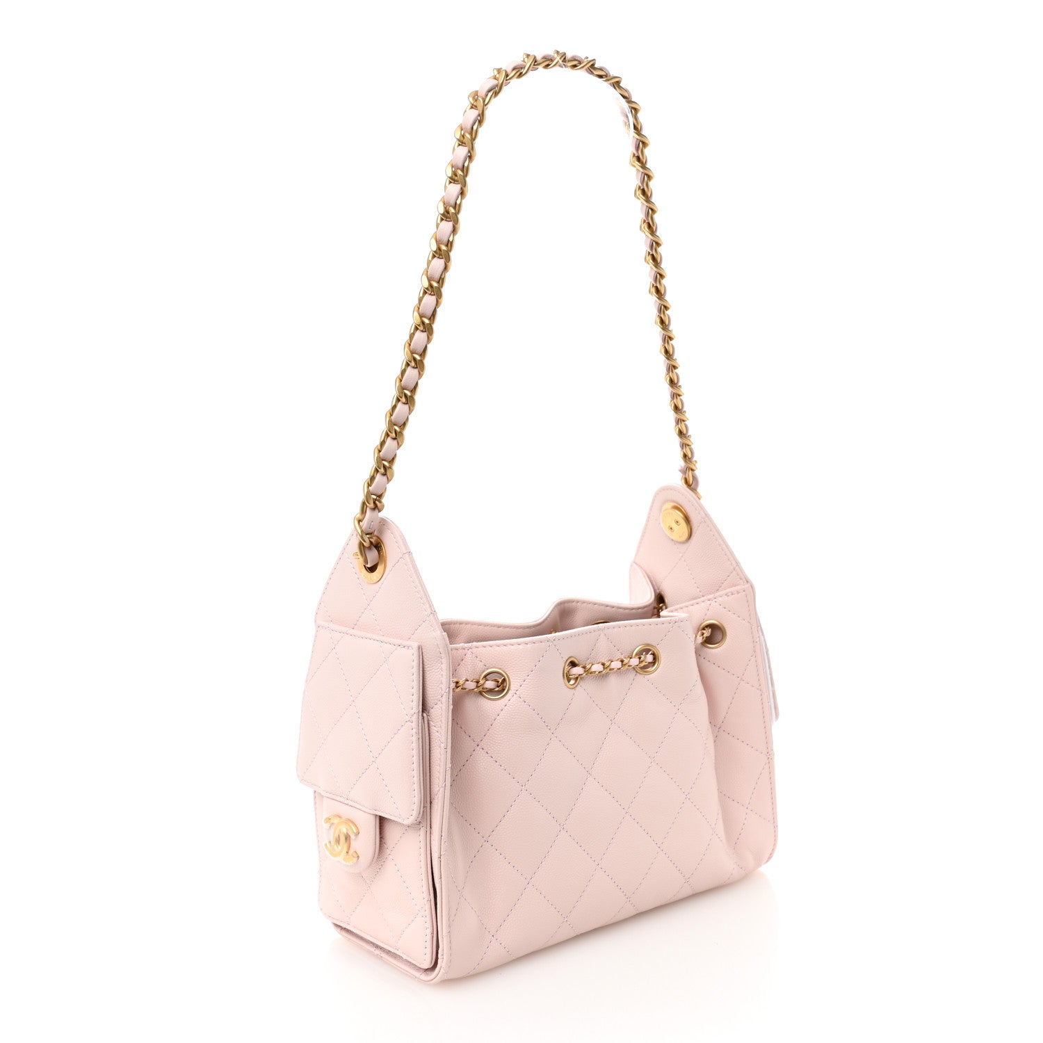 Caviar Quilted Mini Chanel 25 Handbag Light Pink