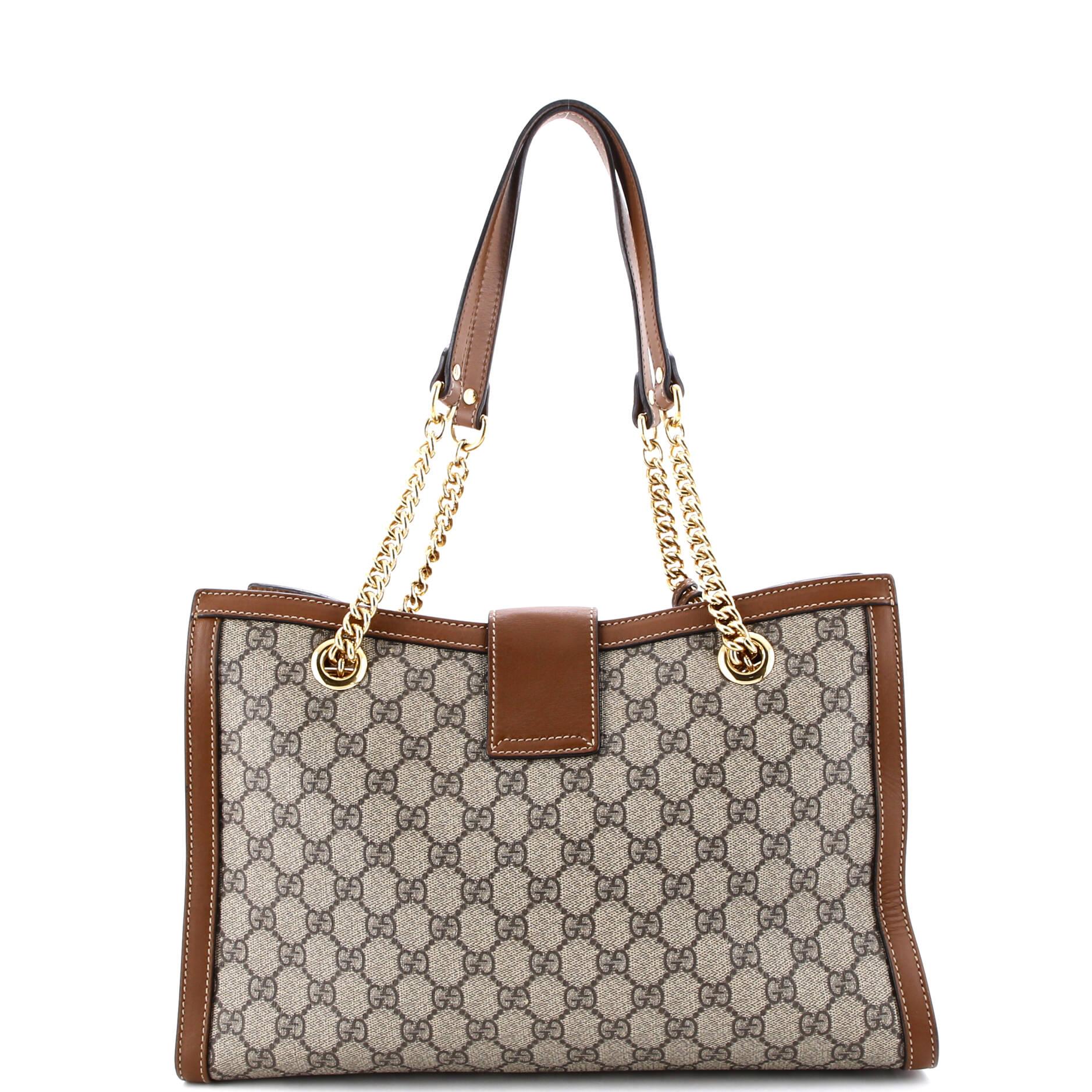 Padlock Chain Tote GG Coated Canvas with Leather Medium