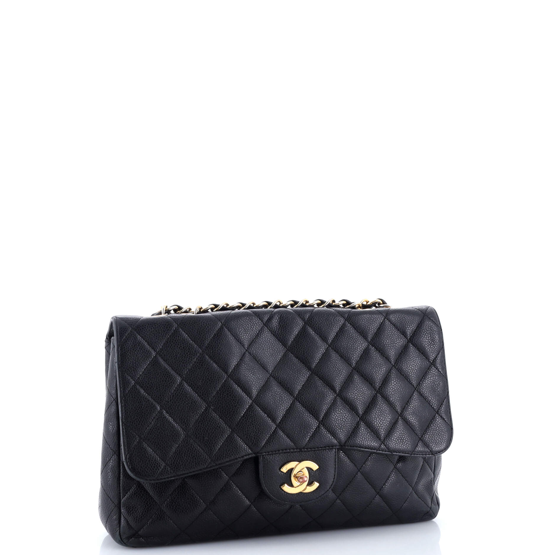 Vintage Classic Single Flap Bag Quilted Caviar Jumbo