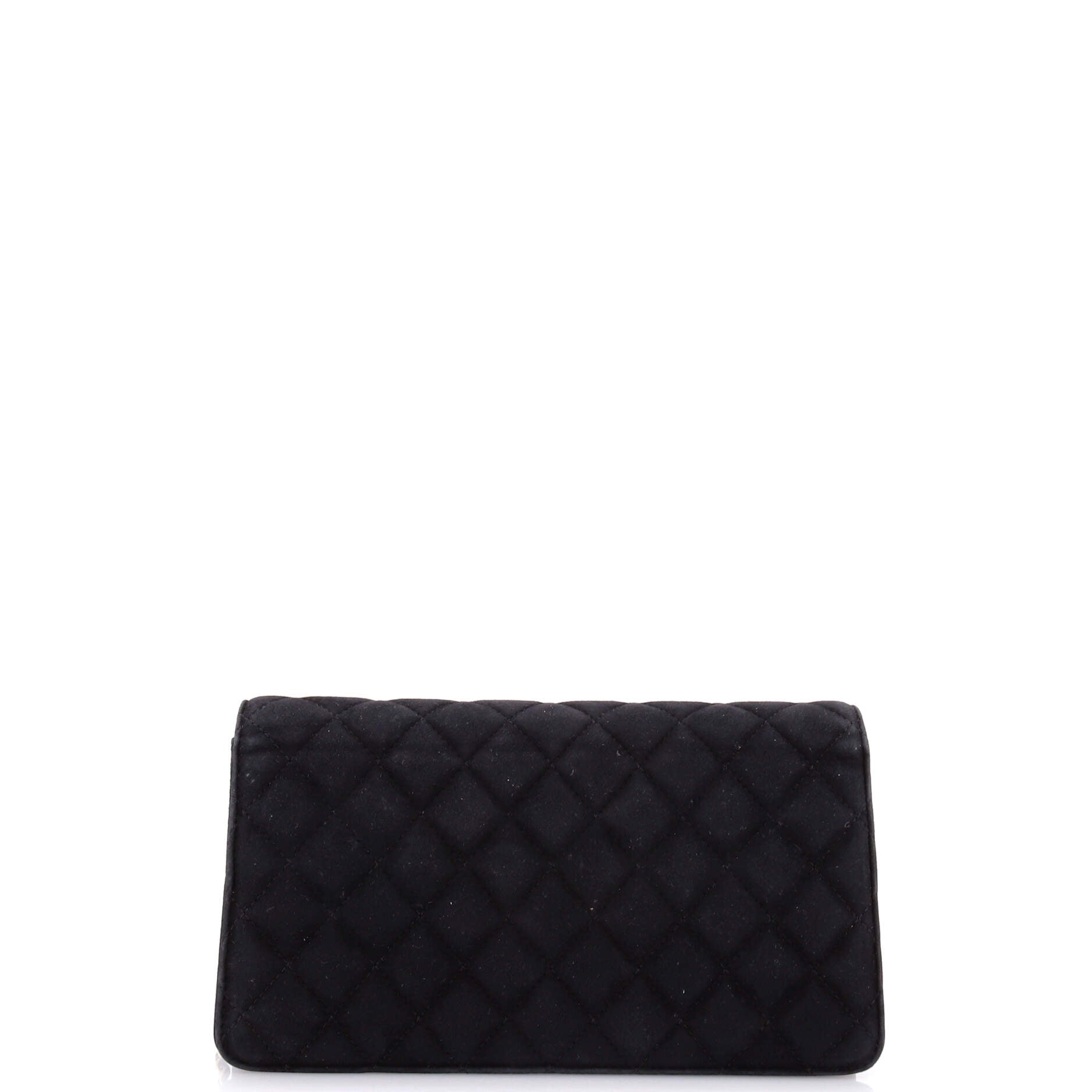 CC Chain Full Flap Bag Quilted Suede with Faux Pearls and Crystals