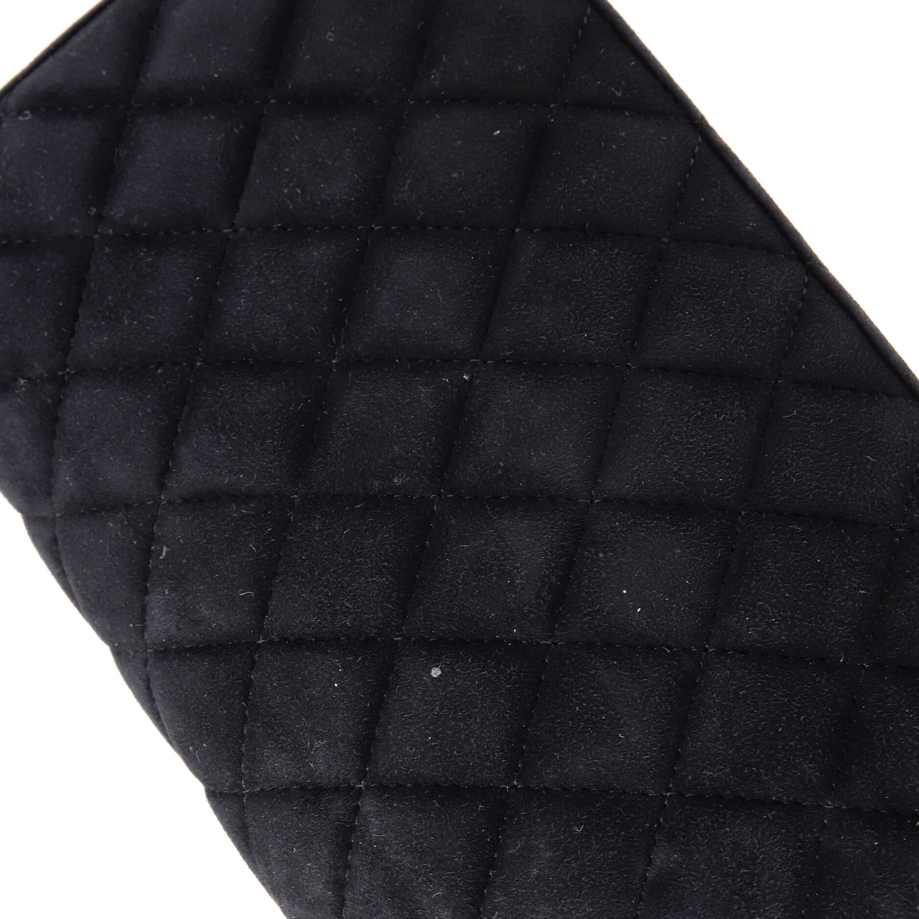 CC Chain Full Flap Bag Quilted Suede with Faux Pearls and Crystals