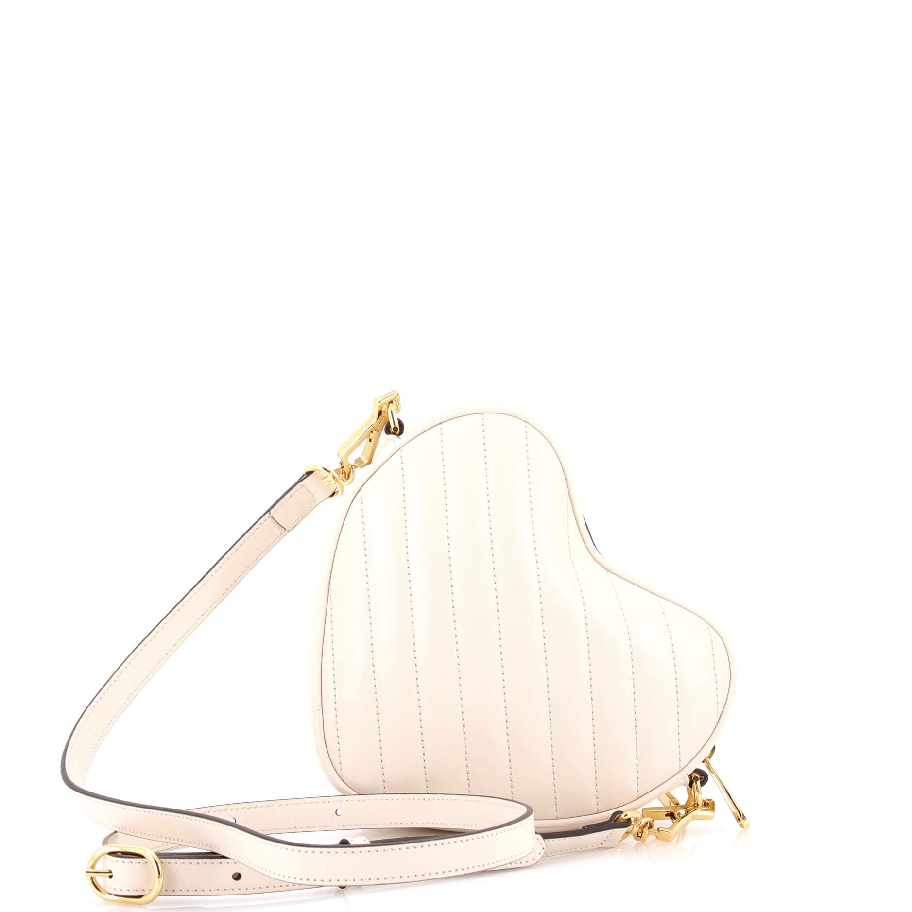 Interlocking G Heart Shoulder Bag Diagonal Quilted Leather Mini
