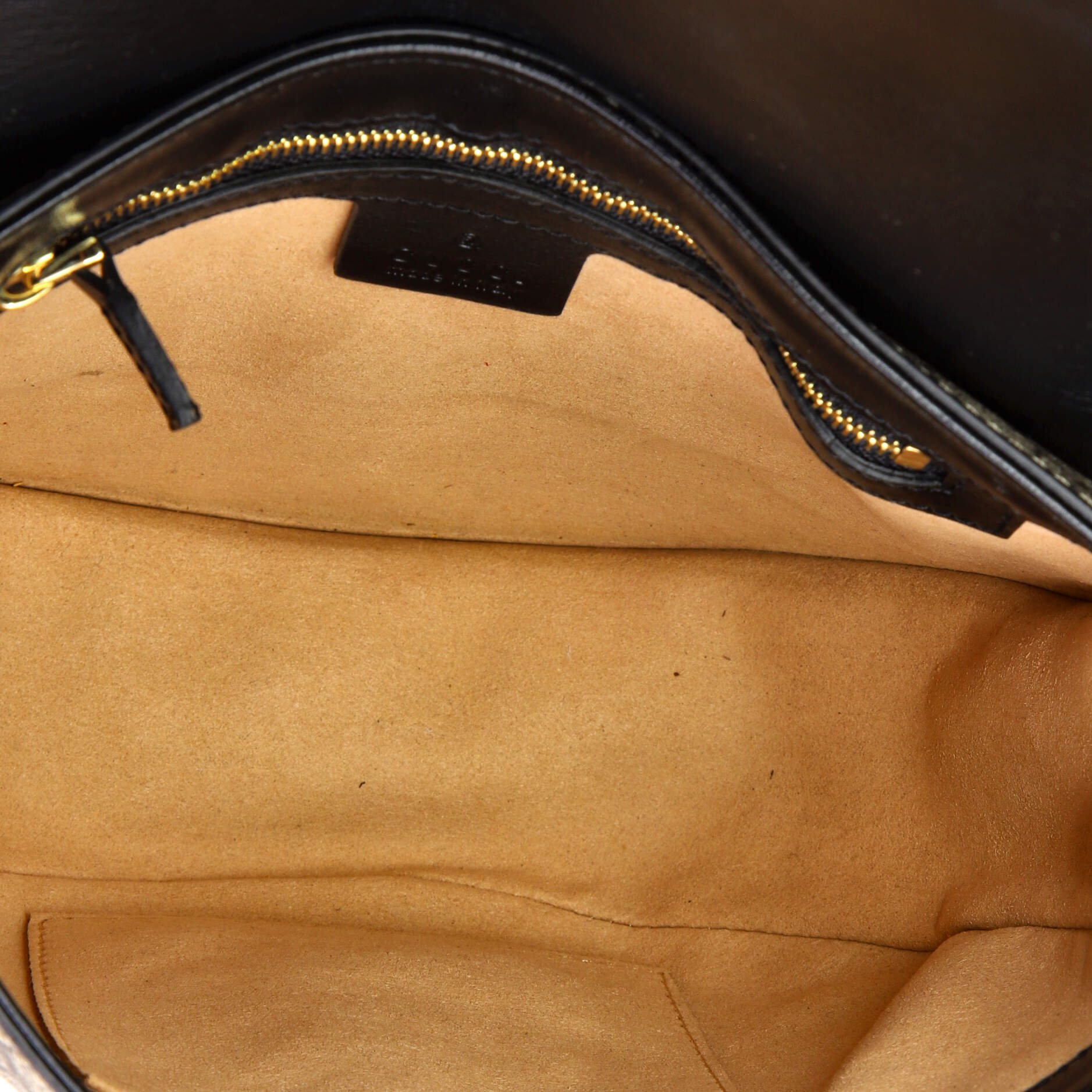 Padlock Saddle Shoulder Bag GG Coated Canvas and Leather Small