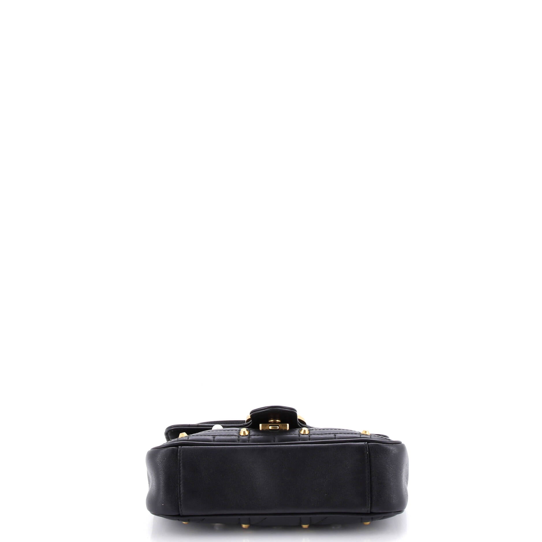 Pearly GG Marmont Flap Bag Embellished Matelasse Leather Mini