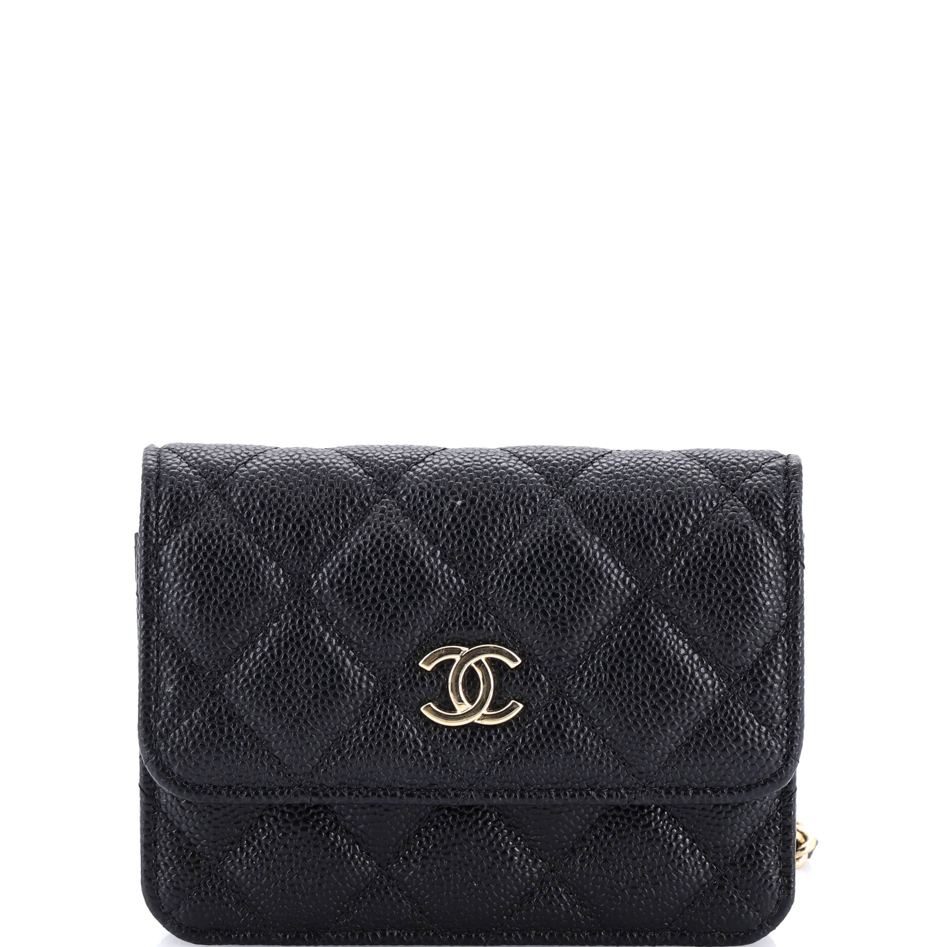 CC Bow Belt Bag Quilted Caviar Mini