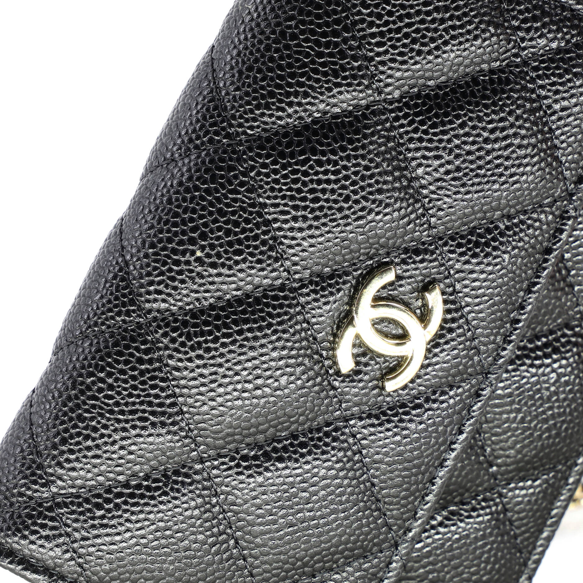 CC Bow Belt Bag Quilted Caviar Mini
