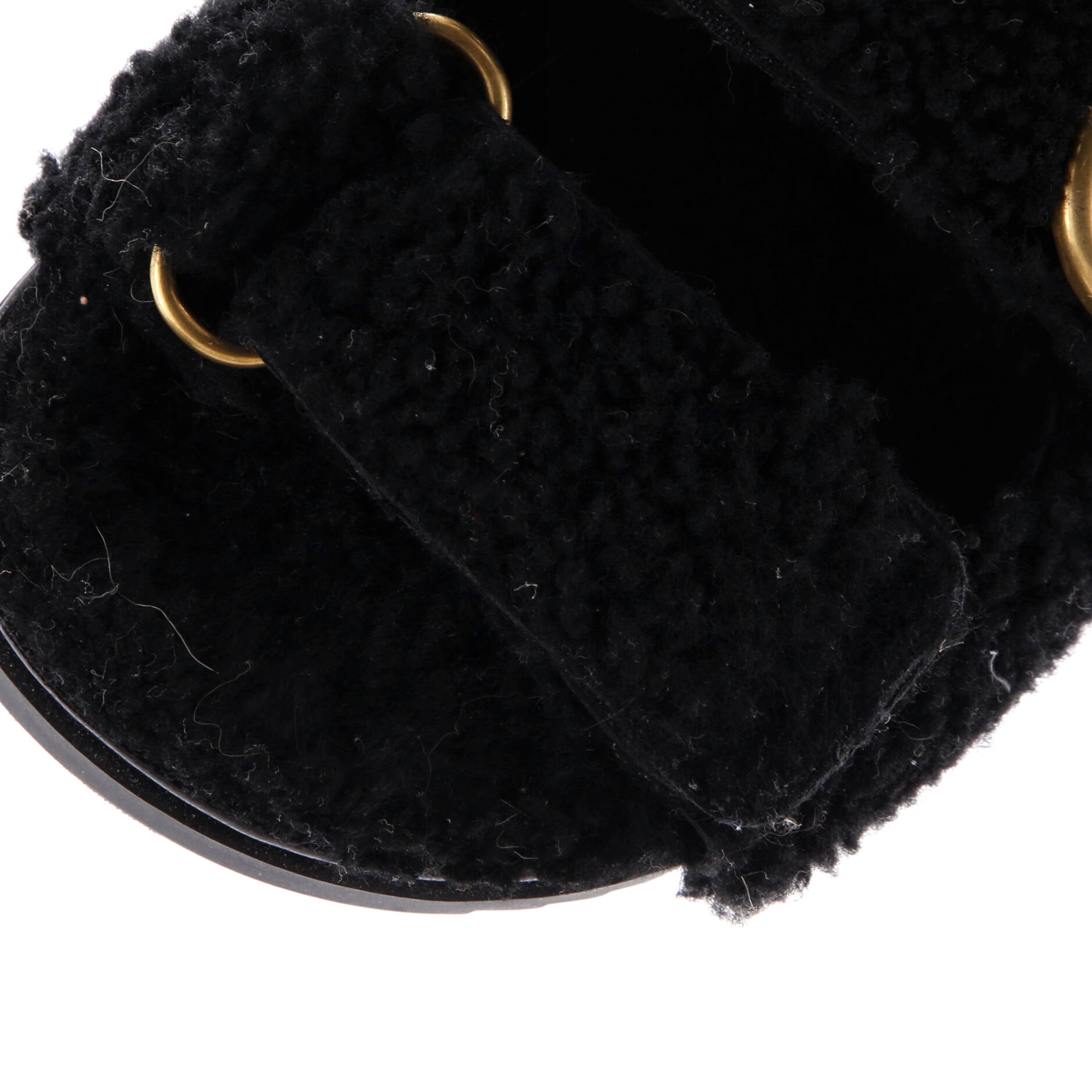 Women's GG Velcro Flat Sandals Shearling