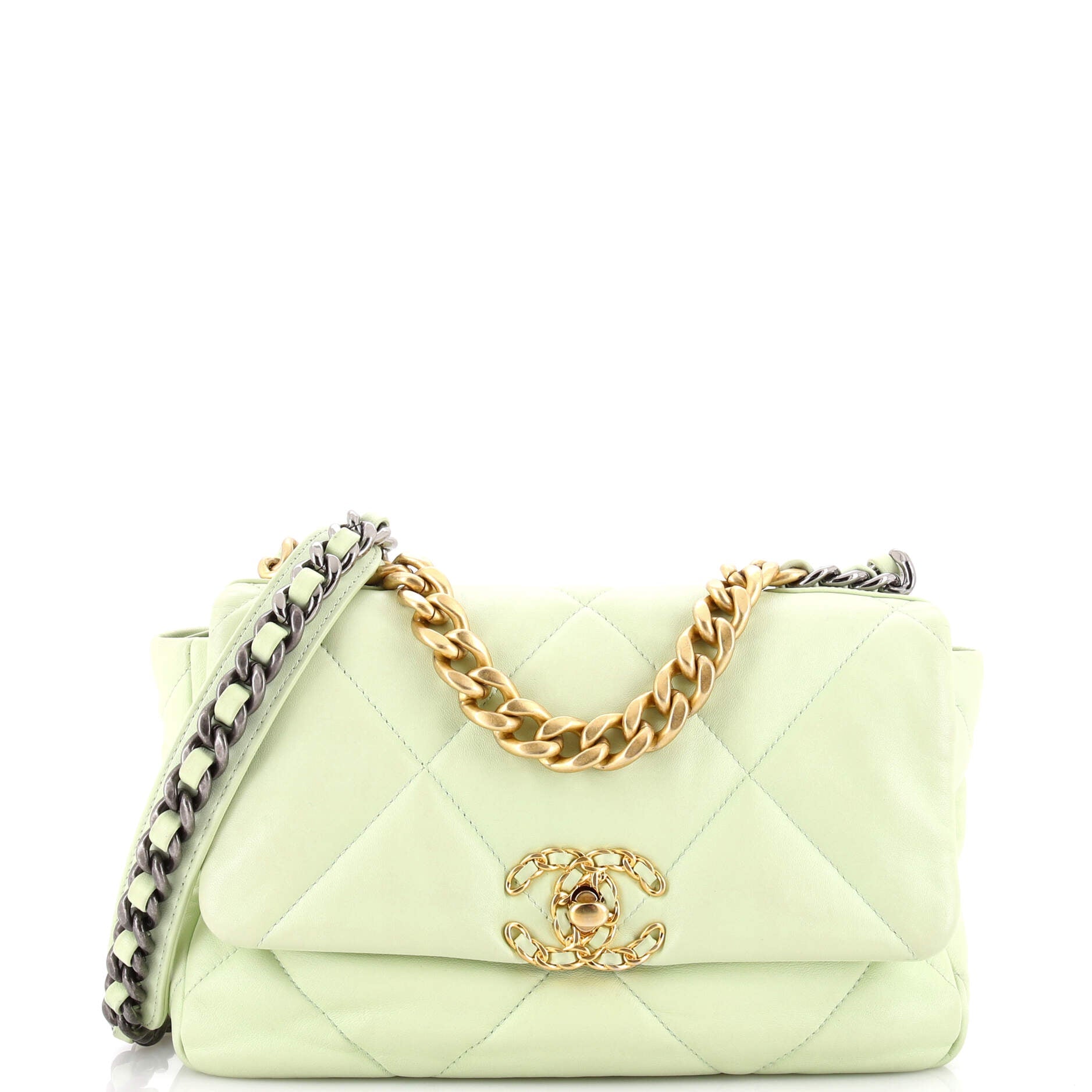 19 Flap Bag Quilted Leather Medium