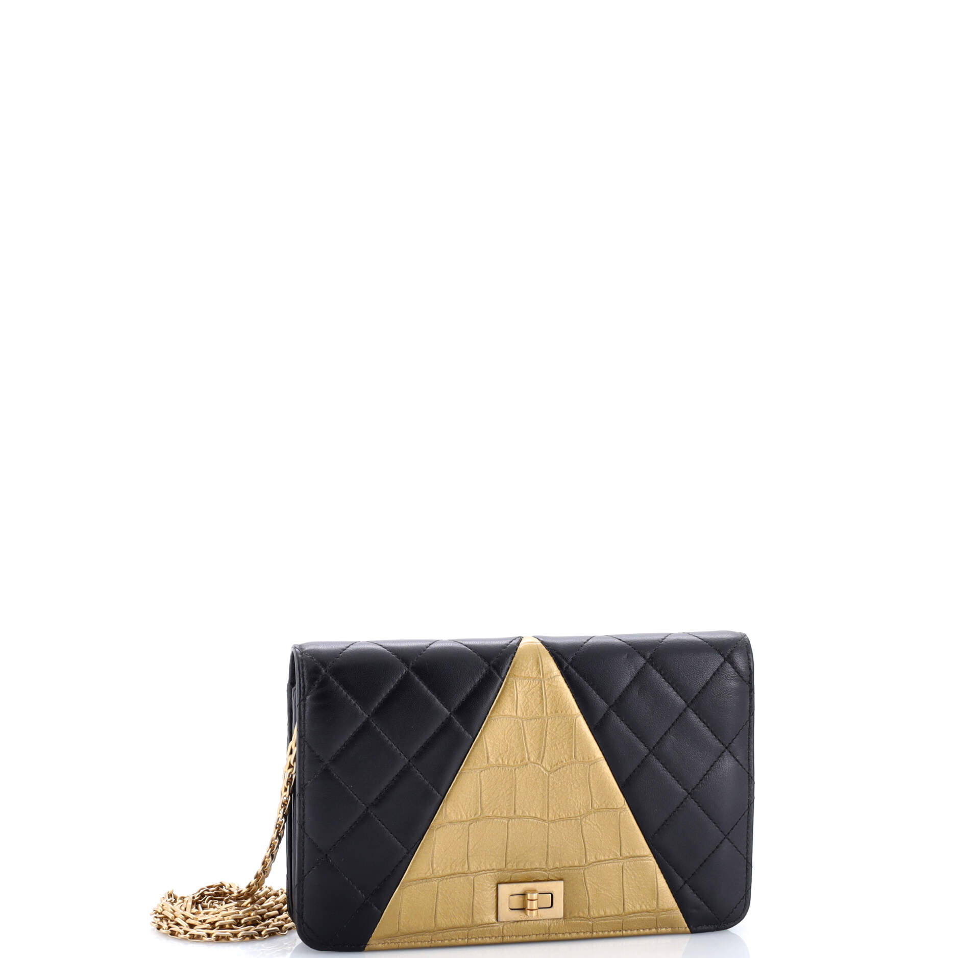 Reissue 2.55 Wallet on Chain Crocodile Embossed Calfskin and Quilted Lambskin