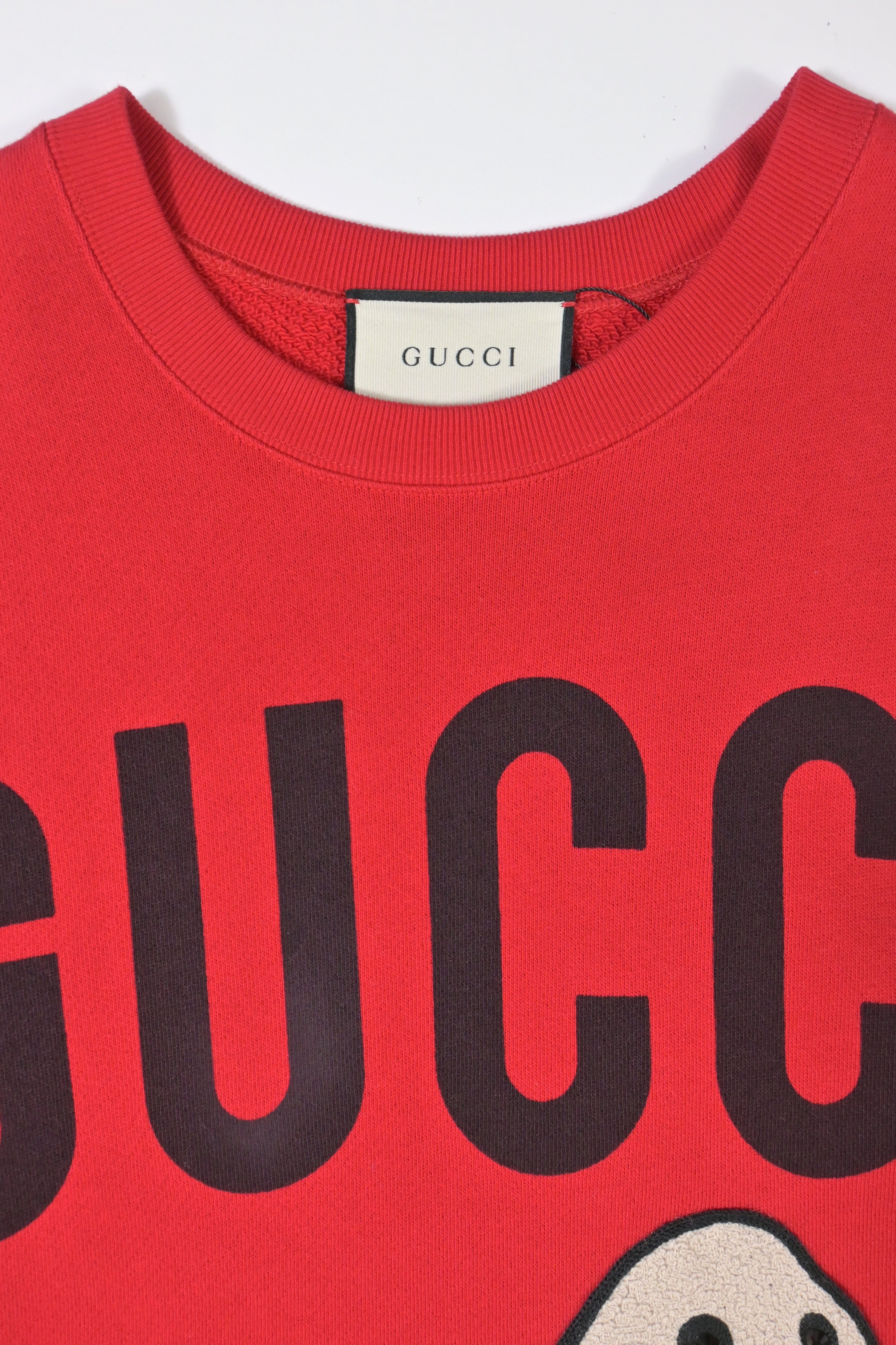 Men's Gucci Crystal-Embellished Lamb Sweater in Red Cotton
