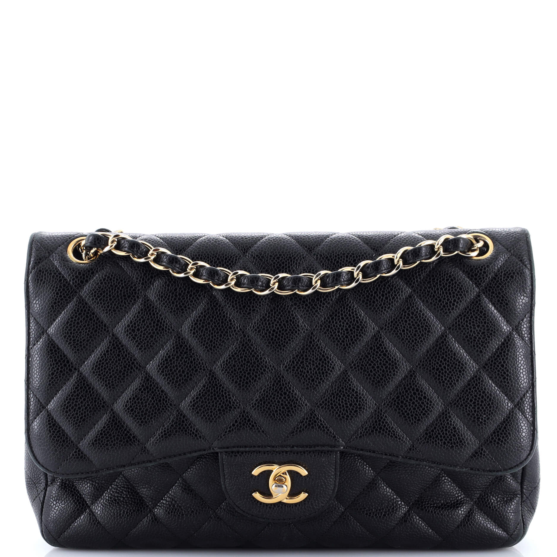 Classic Double Flap Bag Quilted Caviar Jumbo