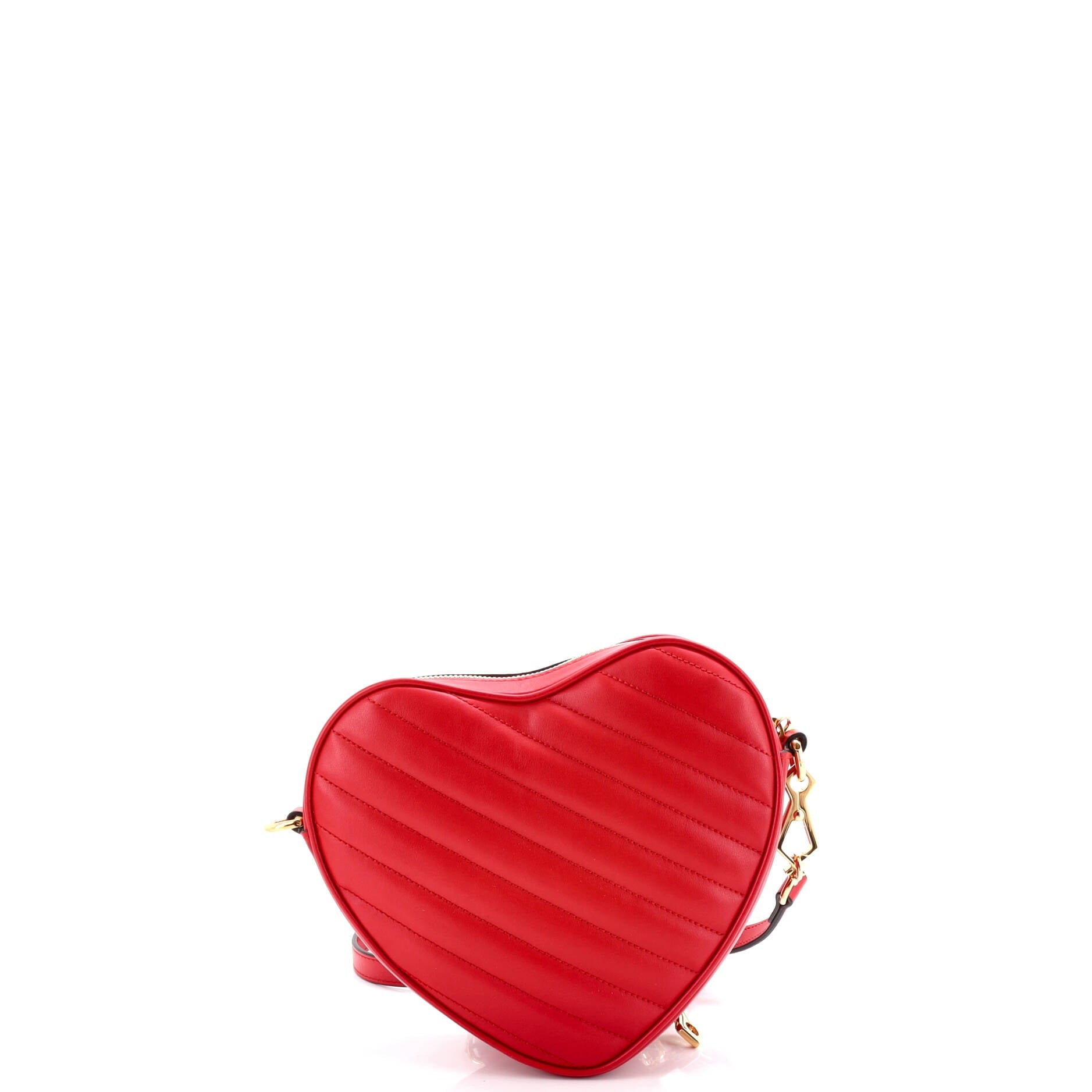 Interlocking G Heart Shoulder Bag Diagonal Quilted Leather Mini
