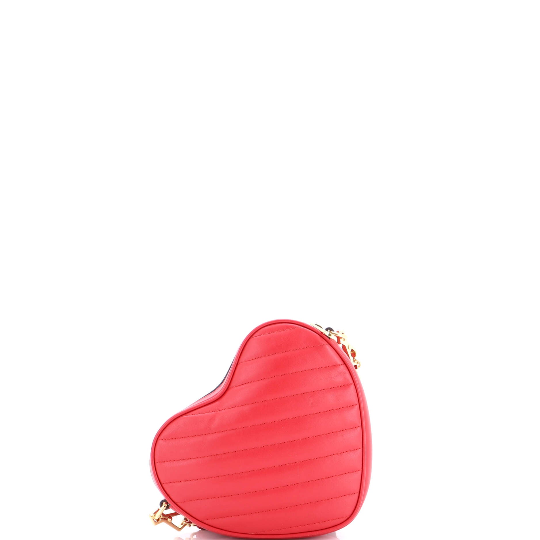 Interlocking G Heart Shoulder Bag Diagonal Quilted Leather Mini