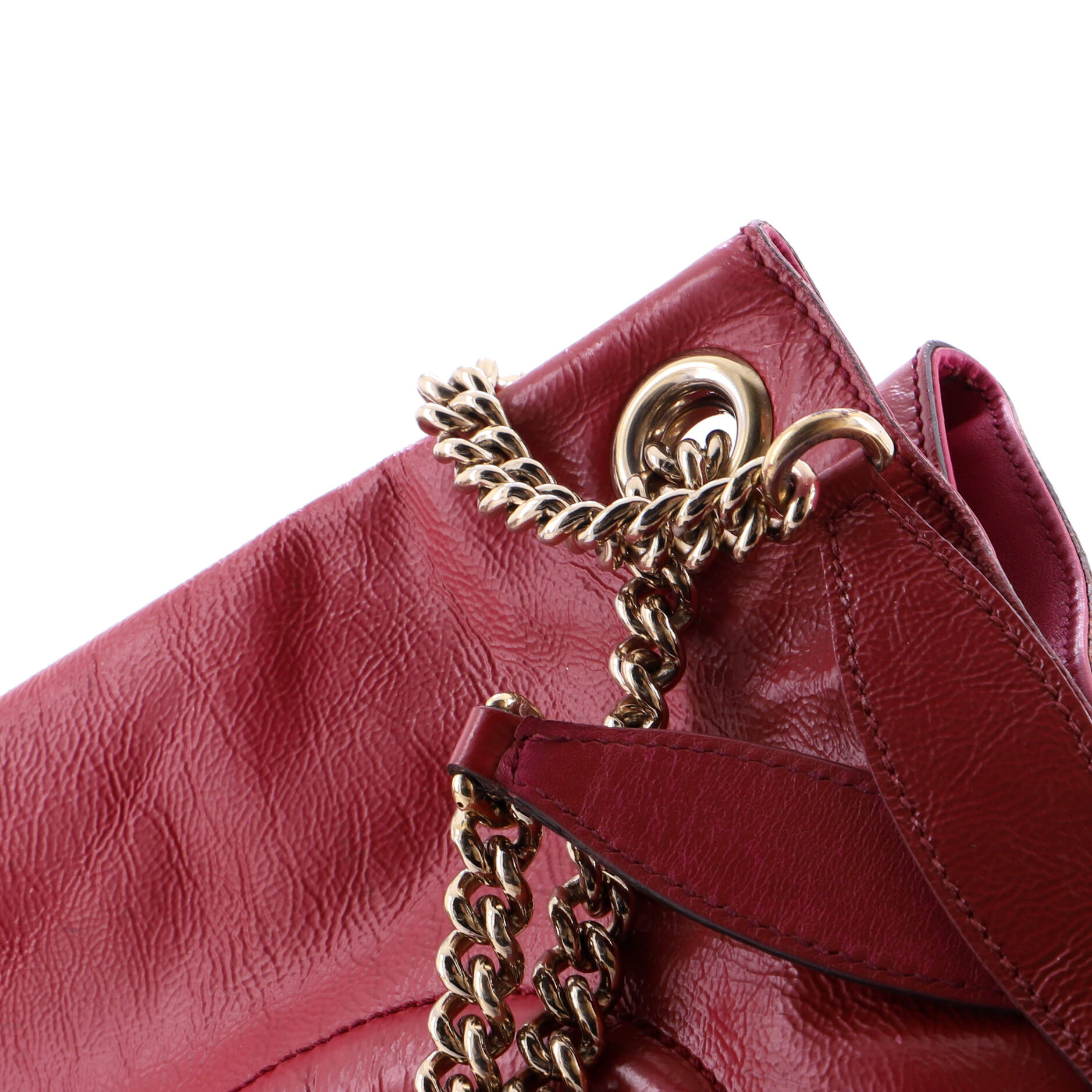 Soho Chain Strap Shoulder Bag Patent Medium