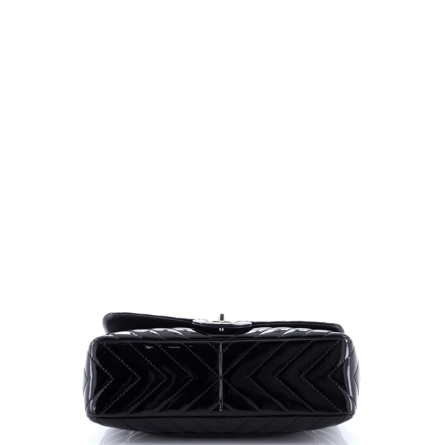 Classic Single Flap Bag Chevron Patent Jumbo