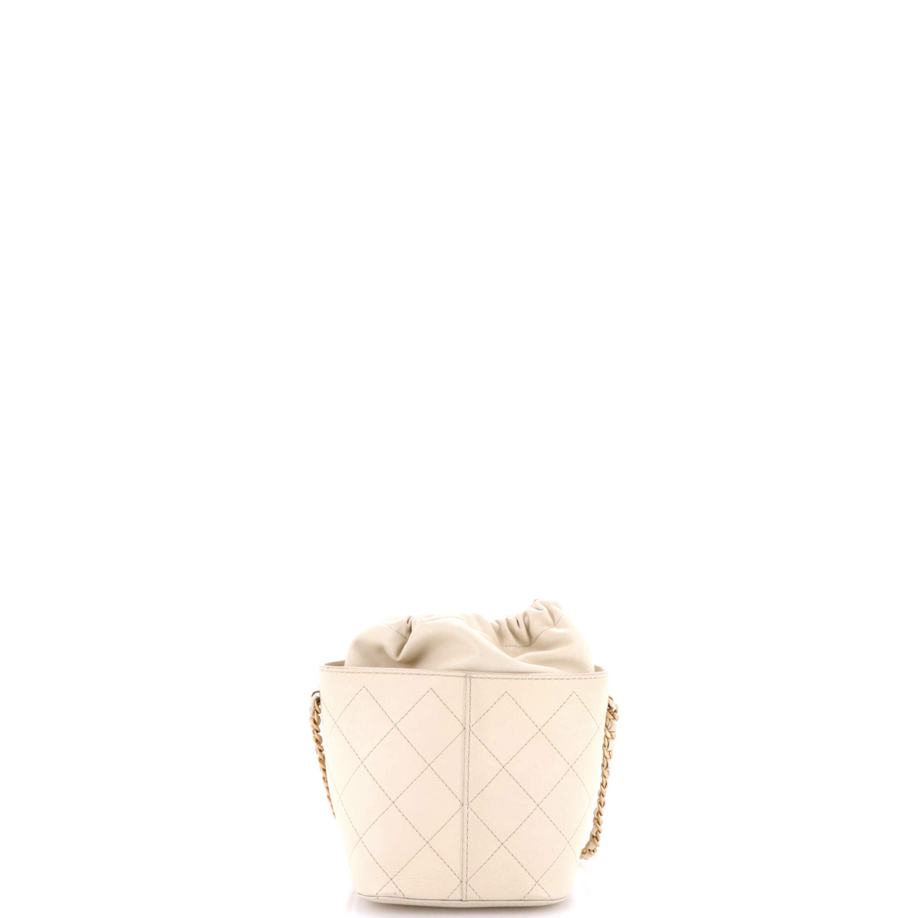 CC Drawstring Bucket Crossbody Bag Stitched Calfskin Medium