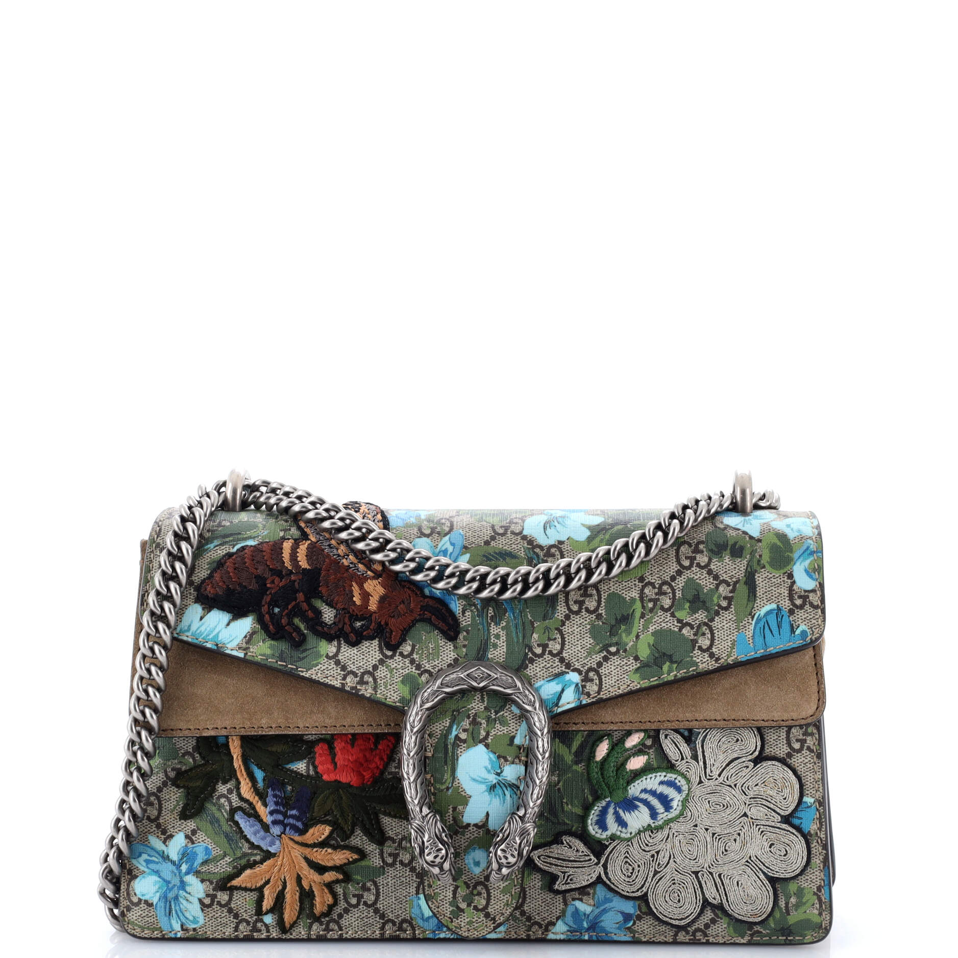 Dionysus Bag Embroidered Printed GG Coated Canvas Small