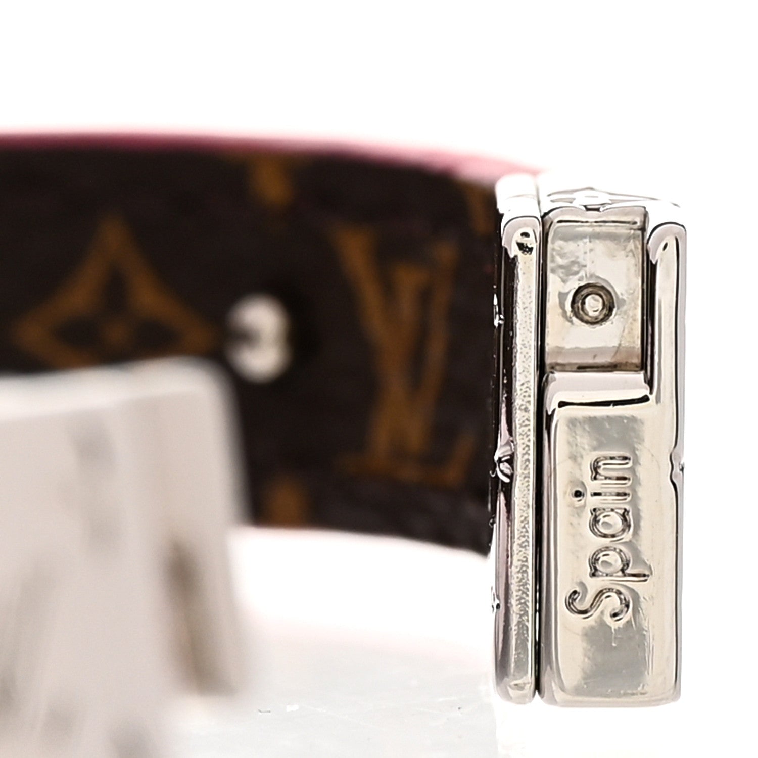 Monogram LV Circle Reversible Bracelet 17 Rose Falbala