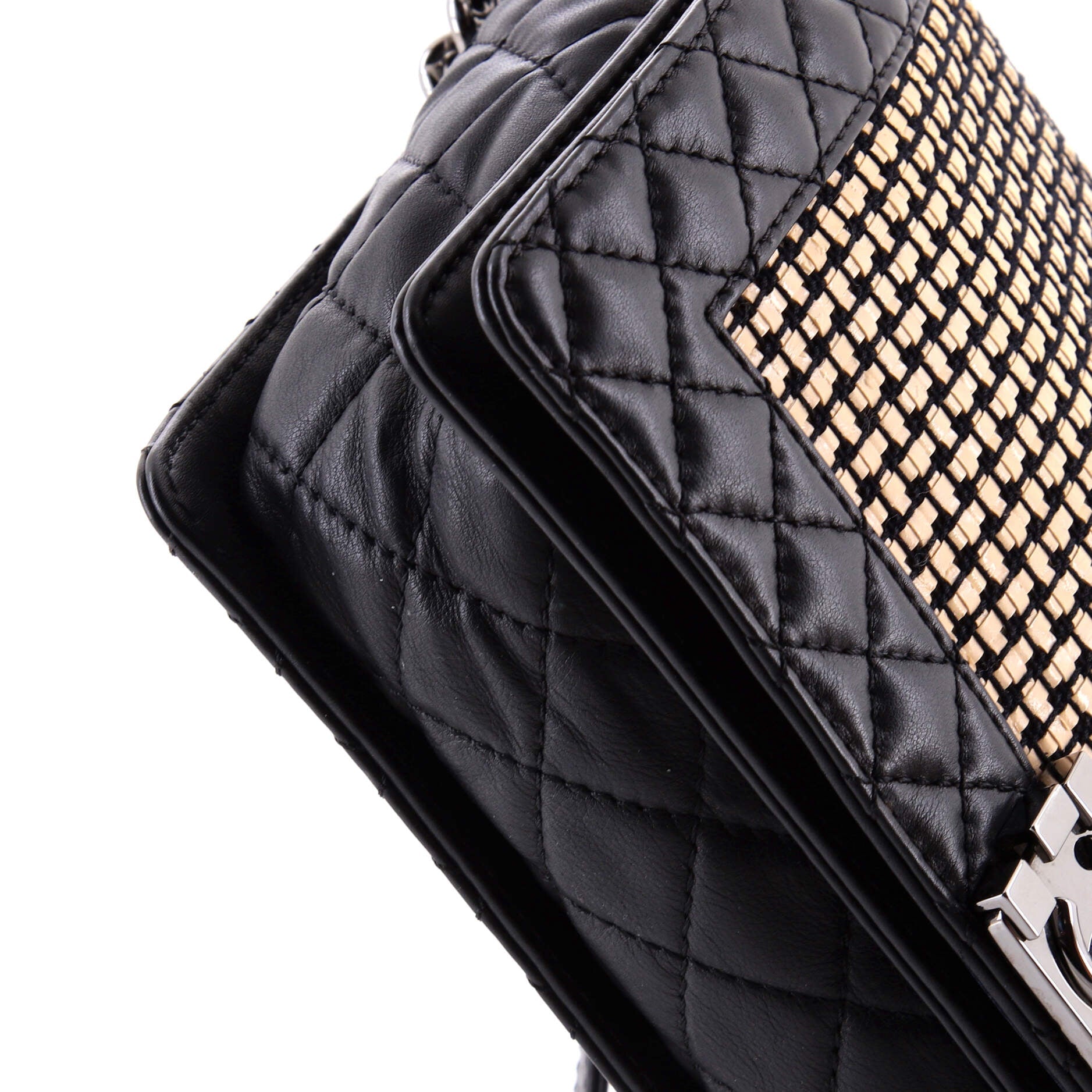 Reverso Boy Flap Bag Woven Calfskin Old Medium