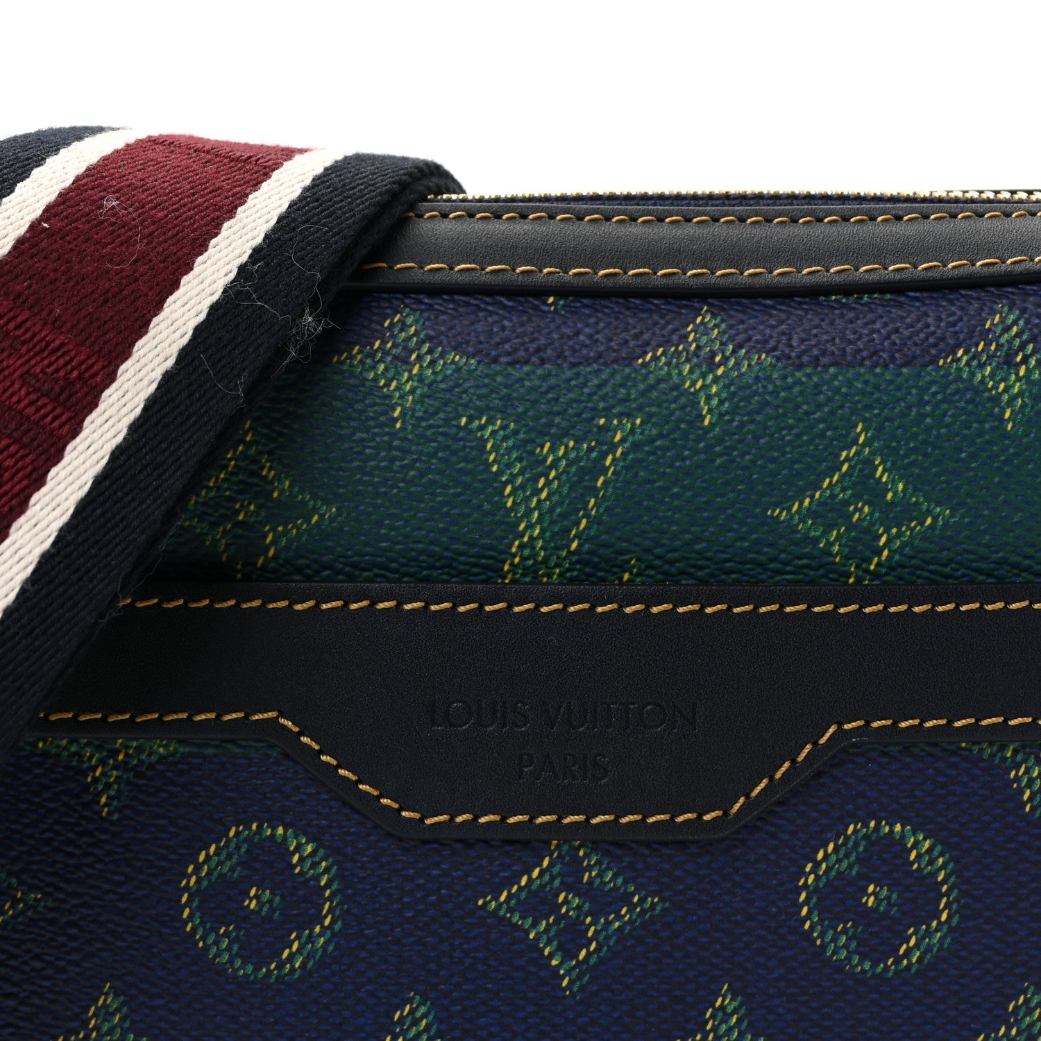 Monogram Heritage Stripes Trio Messenger Blue