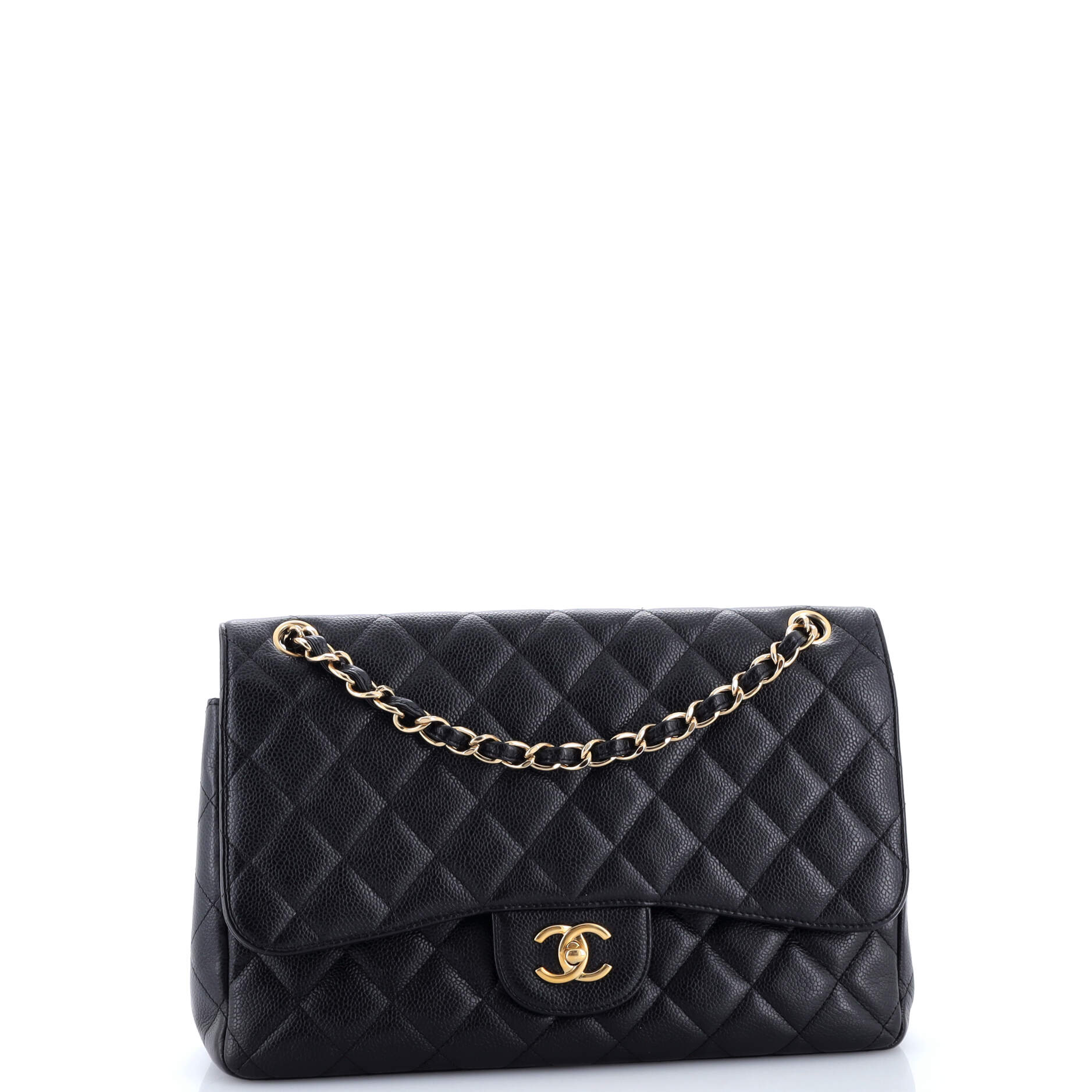Classic Double Flap Bag Quilted Caviar Jumbo