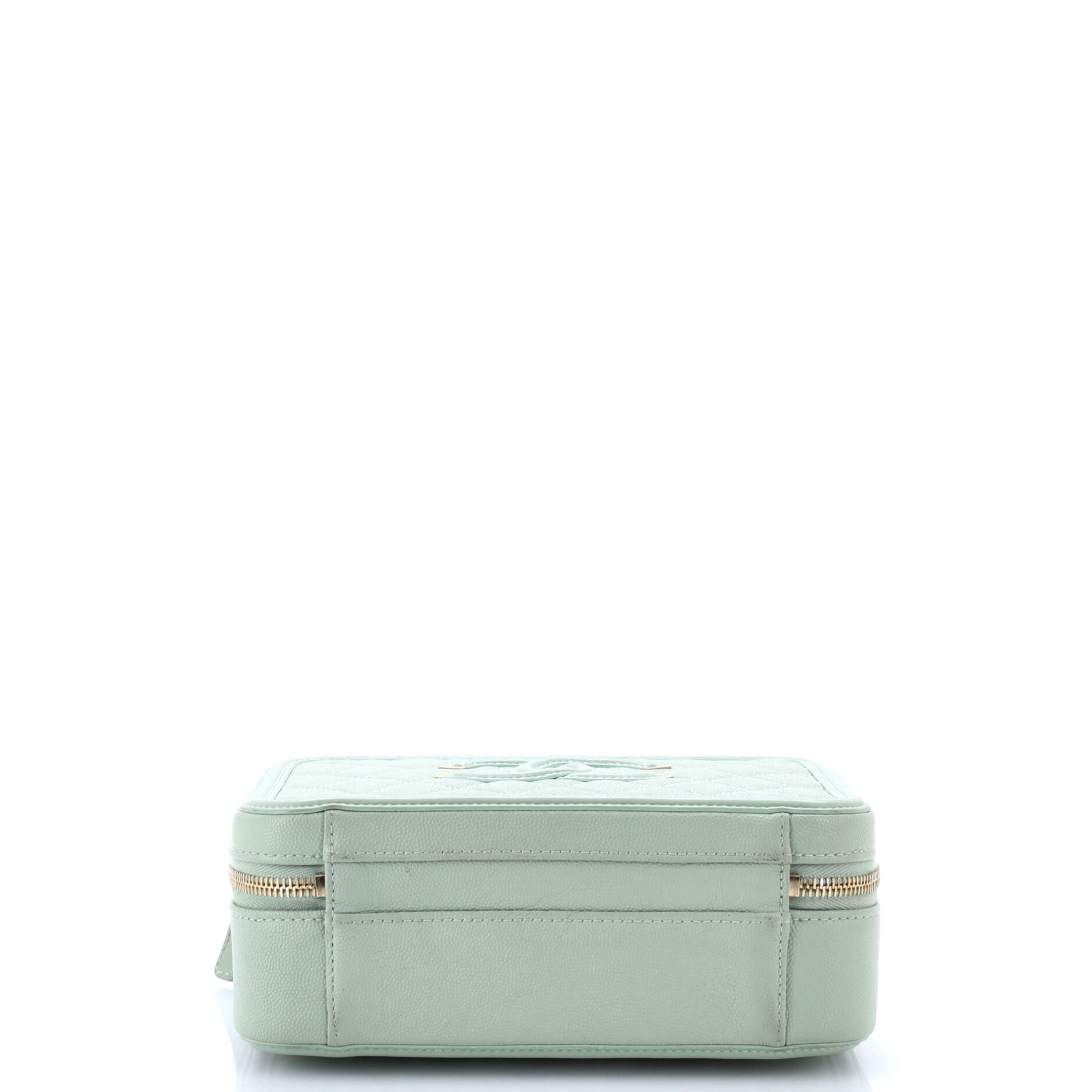 Filigree Vanity Case Quilted Caviar Medium