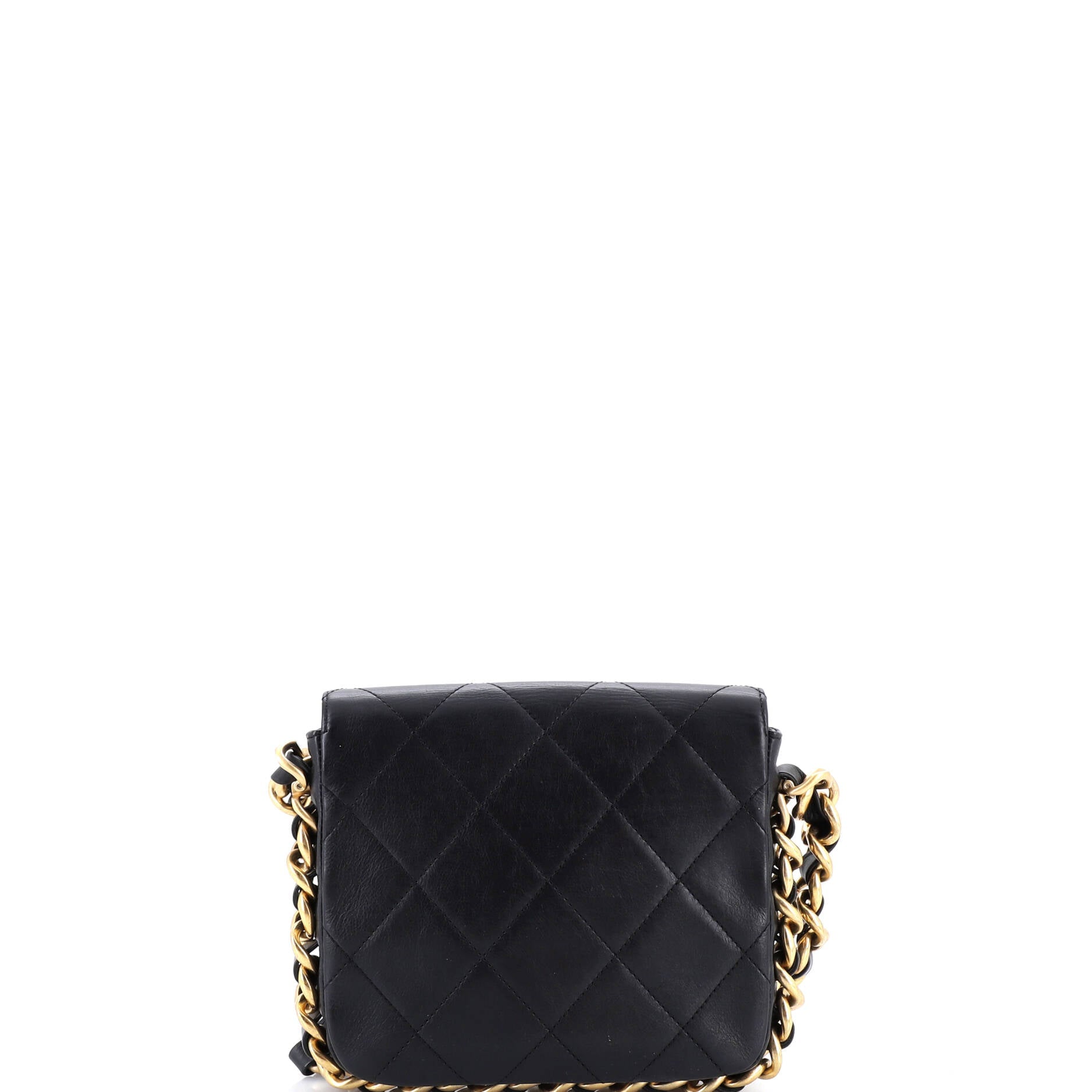 Framing Chain Flap Bag Quilted Calfskin Small