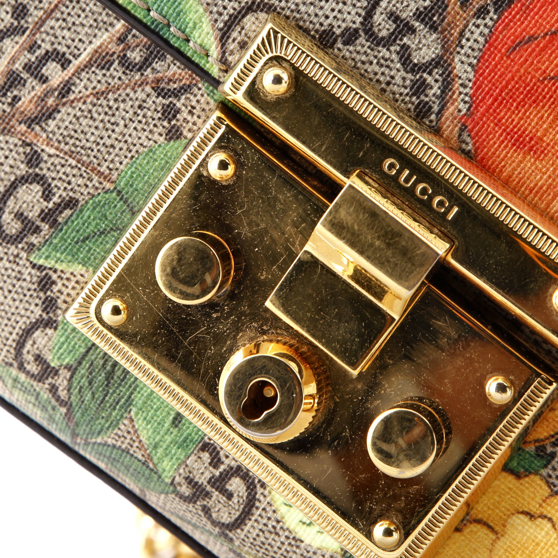 Padlock Shoulder Bag Tian Print GG Coated Canvas Small