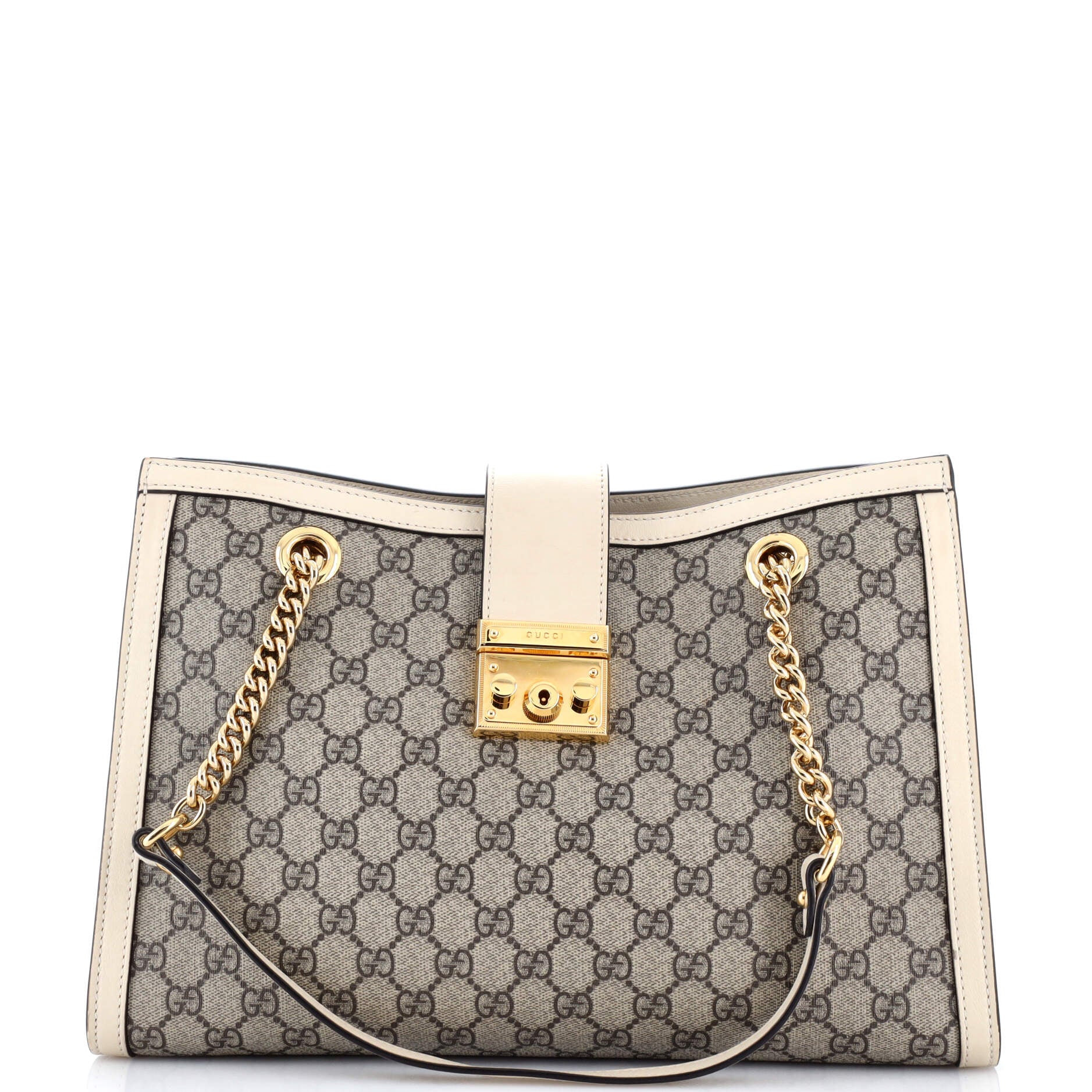 Padlock Chain Tote GG Coated Canvas with Leather Medium