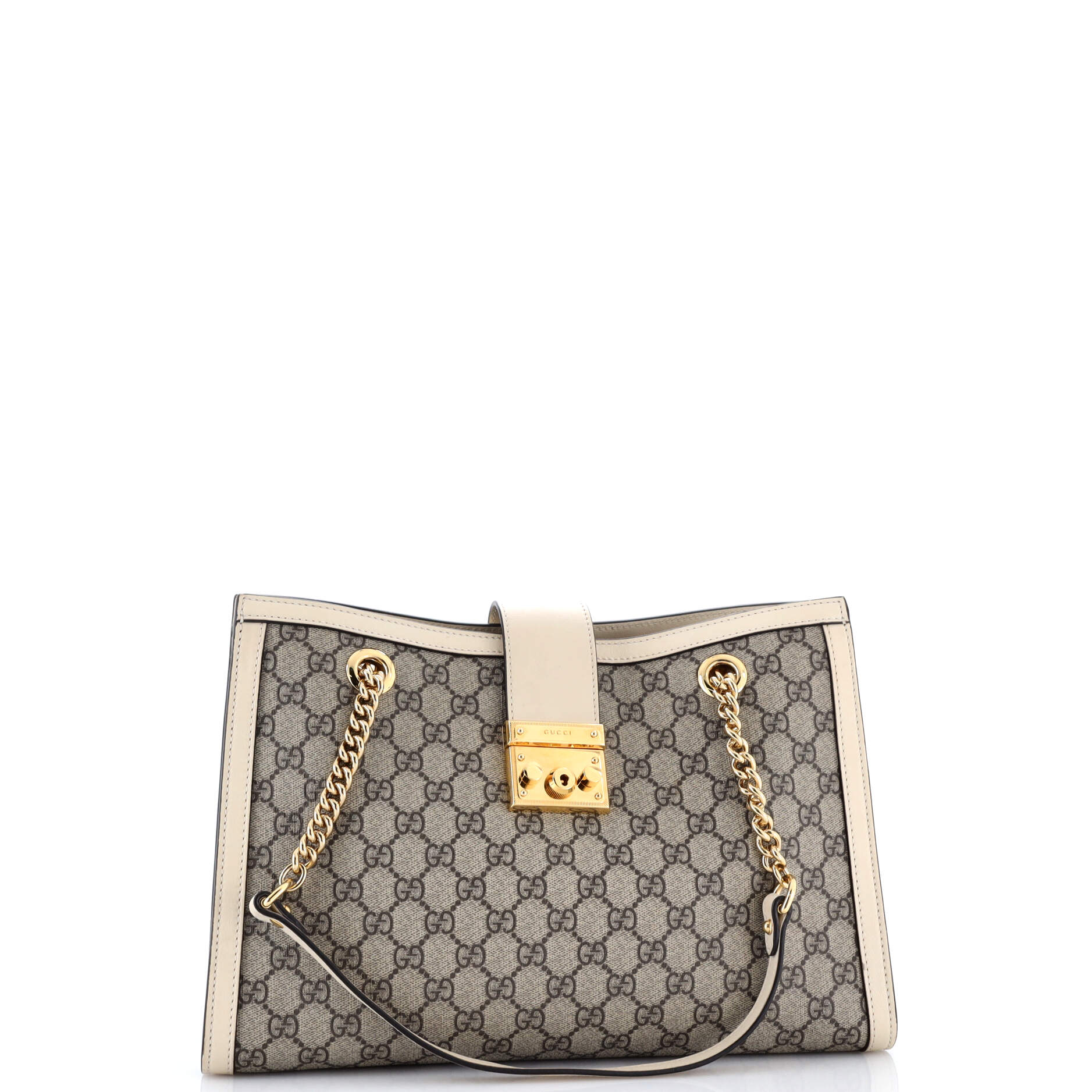 Padlock Chain Tote GG Coated Canvas with Leather Medium