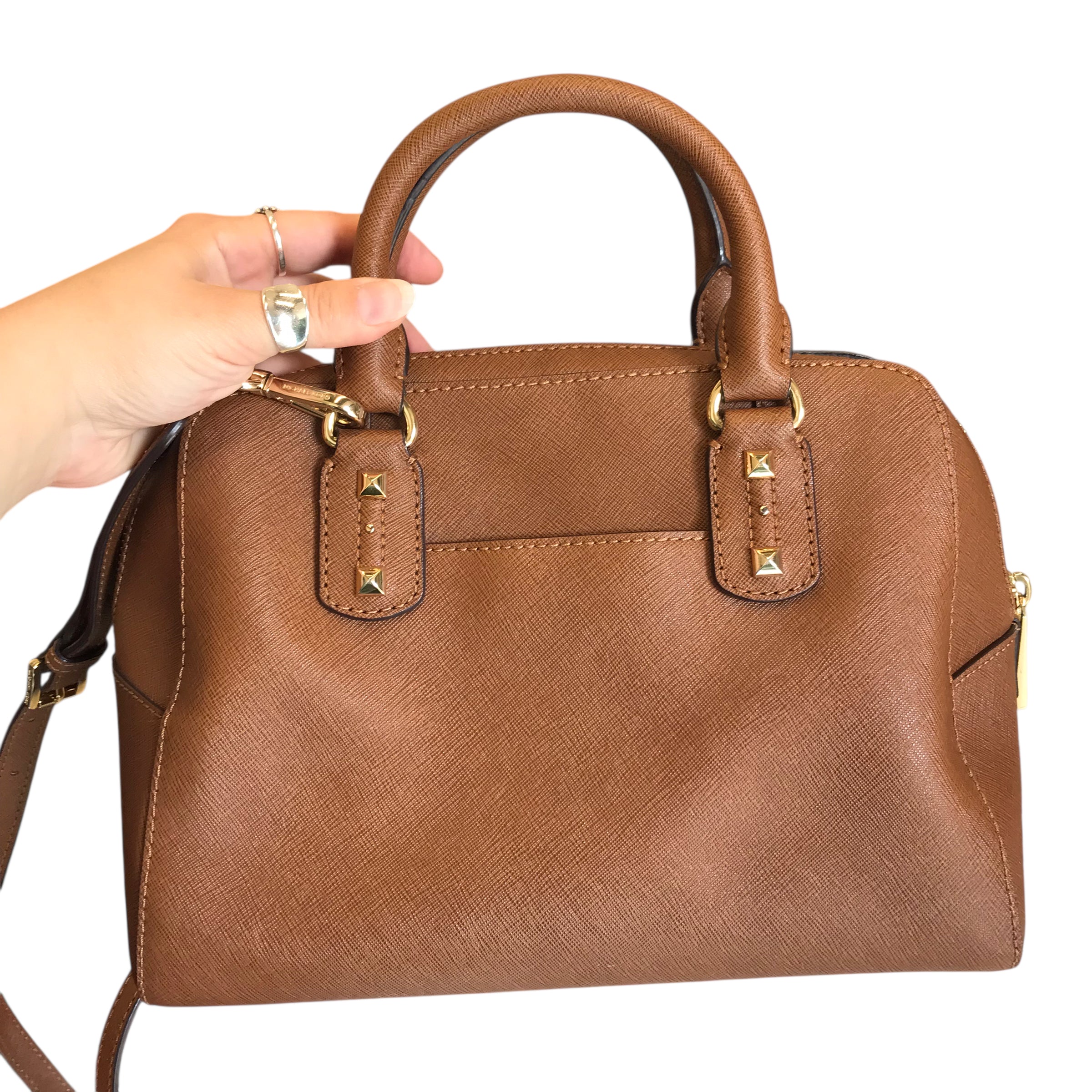 Handbag Designer By Michael Kors In Tan, Size:Medium