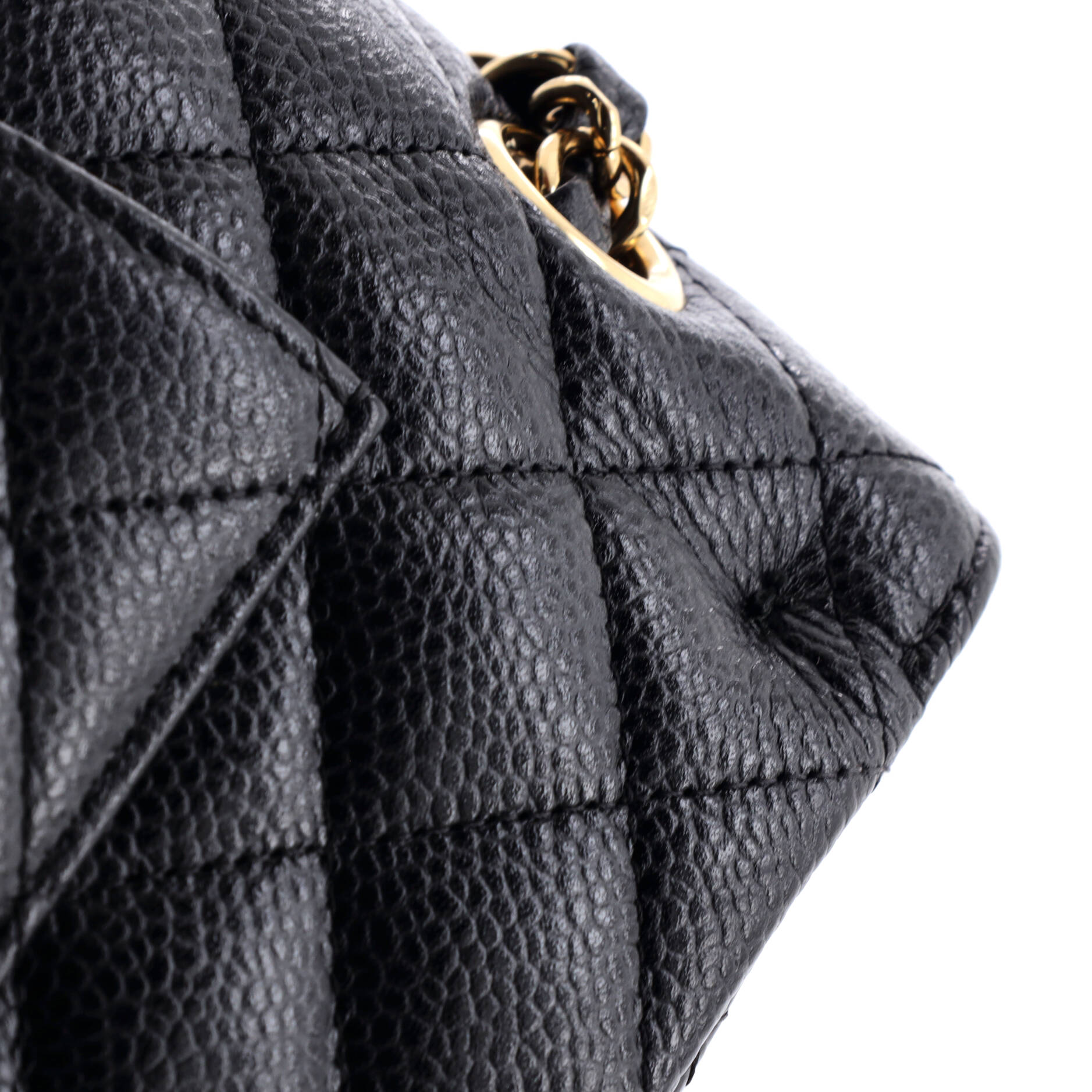 Classic Double Flap Bag Quilted Caviar Medium
