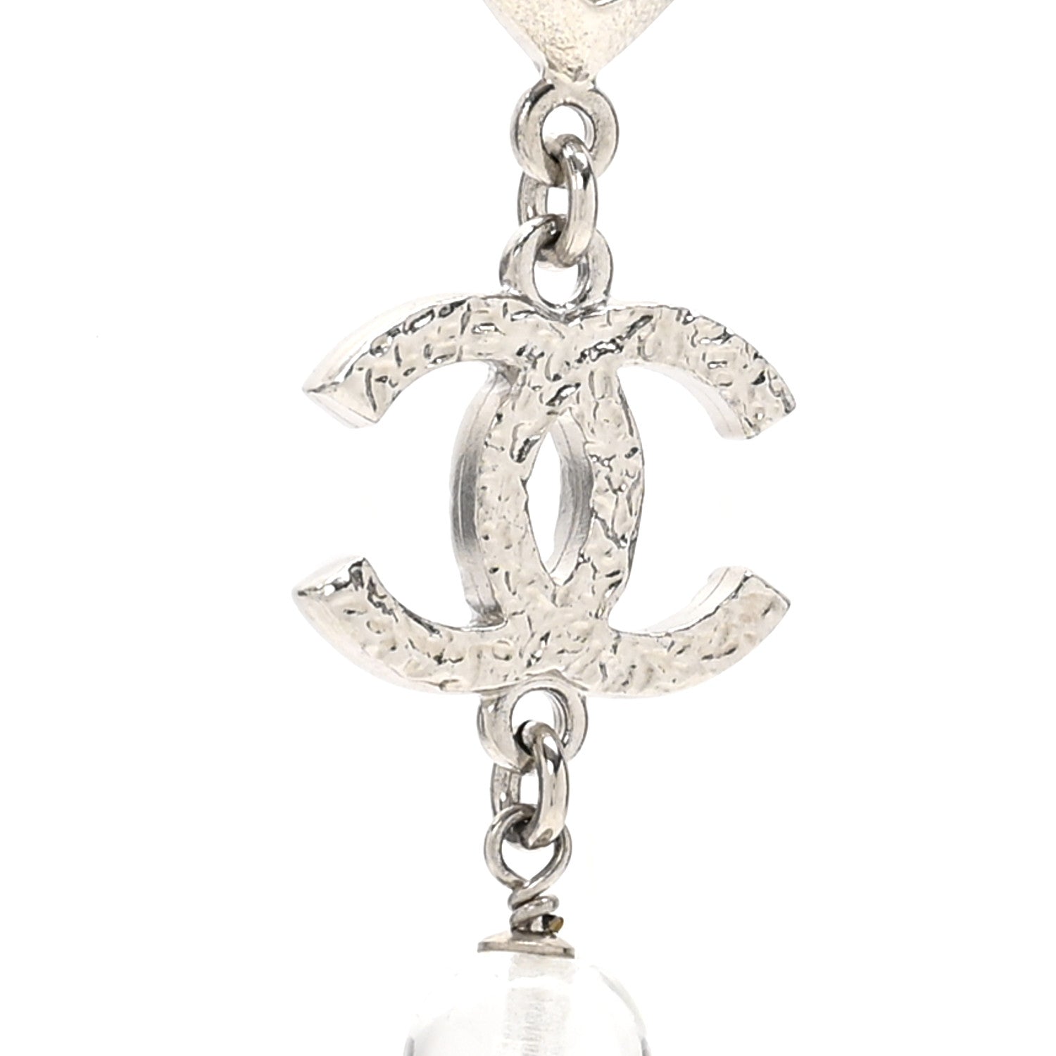 Gripoix Glass Bead CC Metiers d'Art Paris Salzburg Long Necklace Silver
