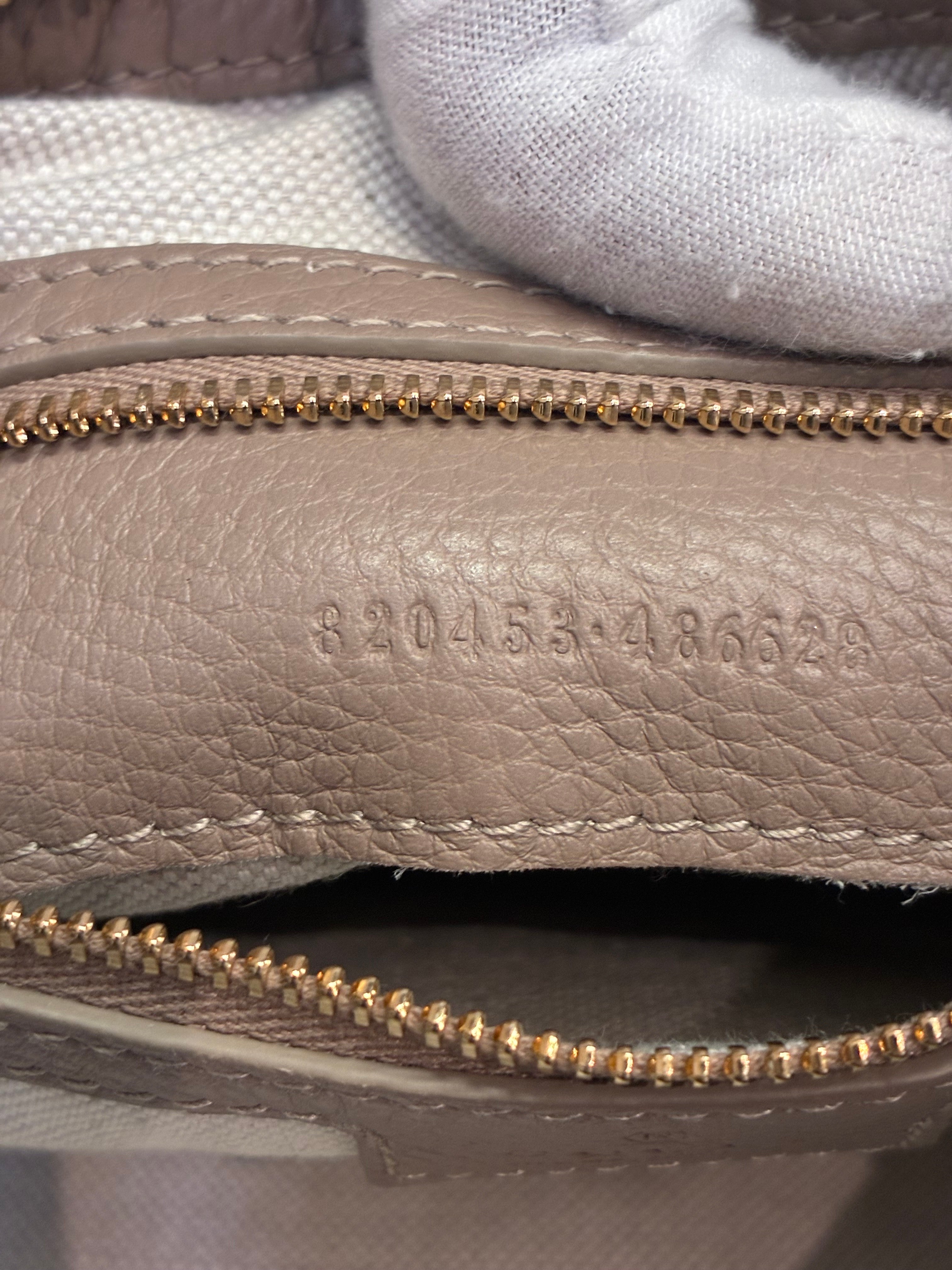 Emblem Half Moon Shoulder Bag GG Embossed Leather Large