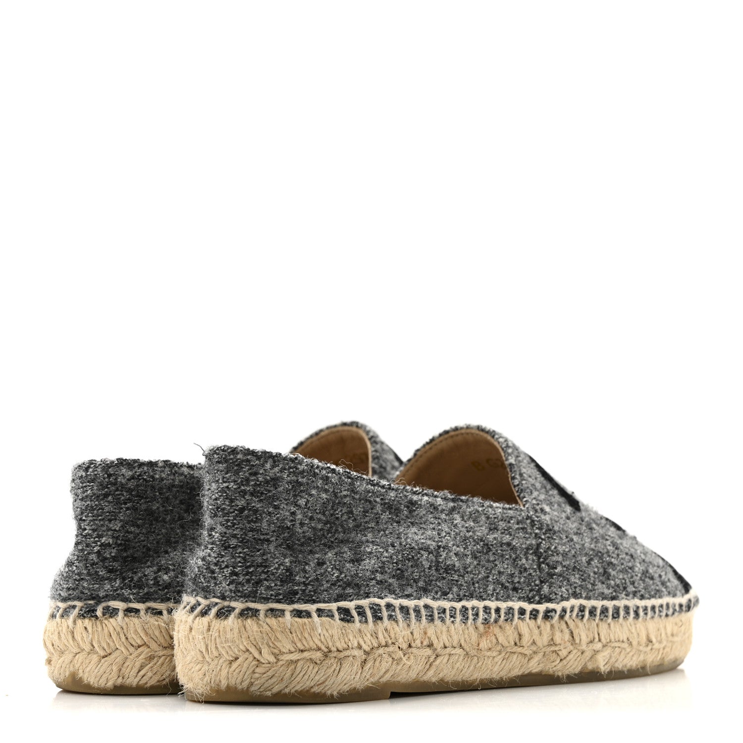 Tweed Velvet CC Espadrilles 38 Grey Black