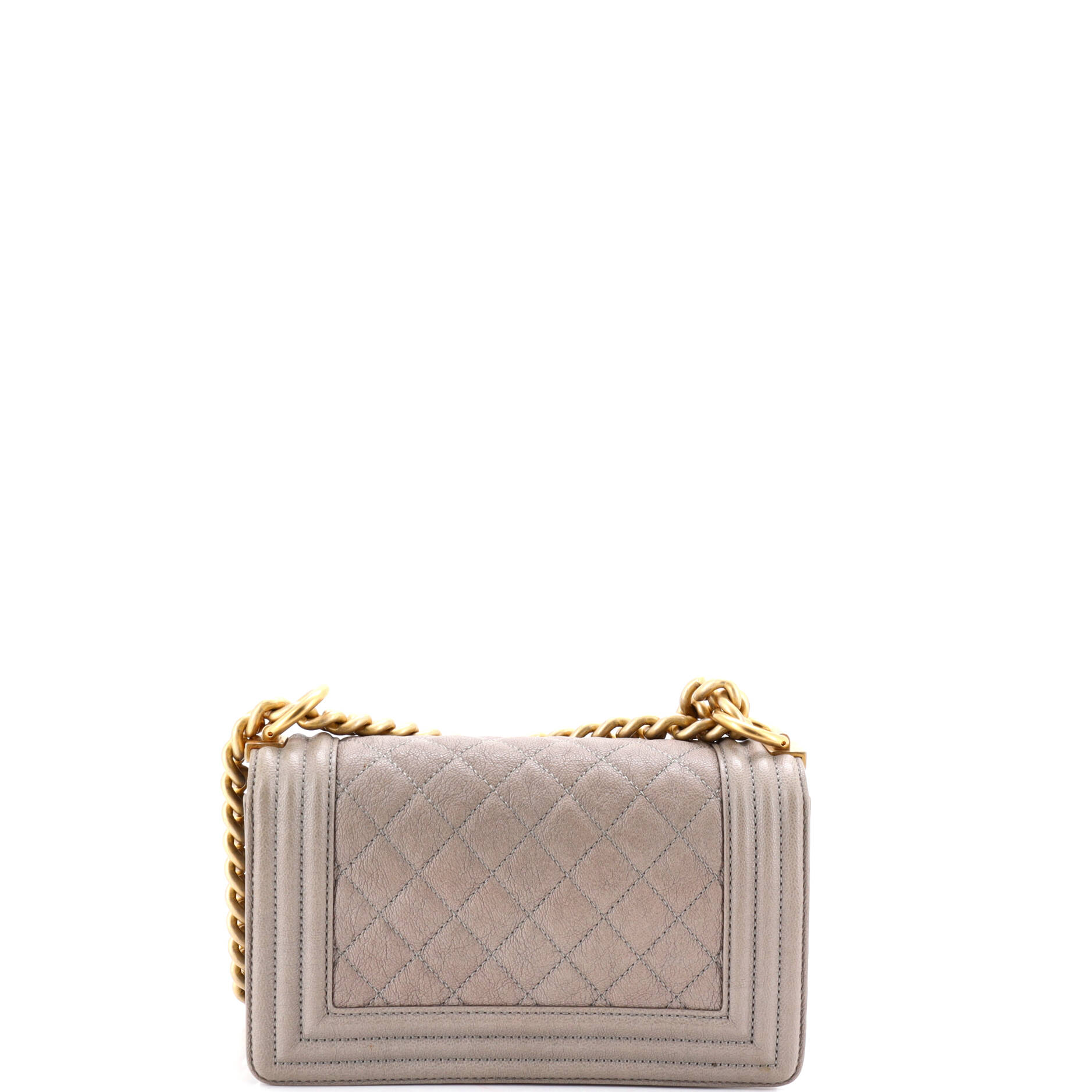 Boy Flap Bag Quilted Caviar Small
