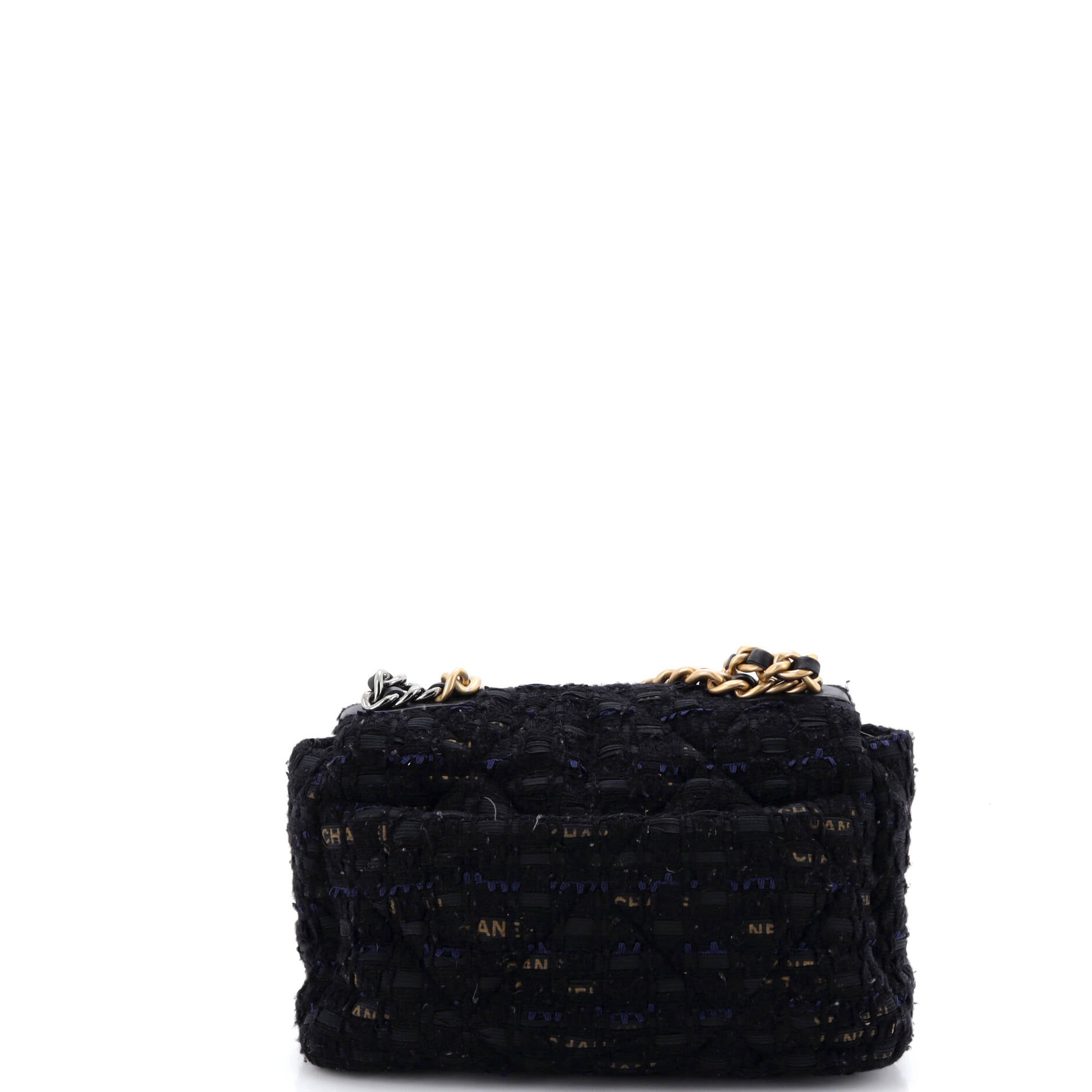 19 Flap Bag Quilted Tweed and Ribbon Medium