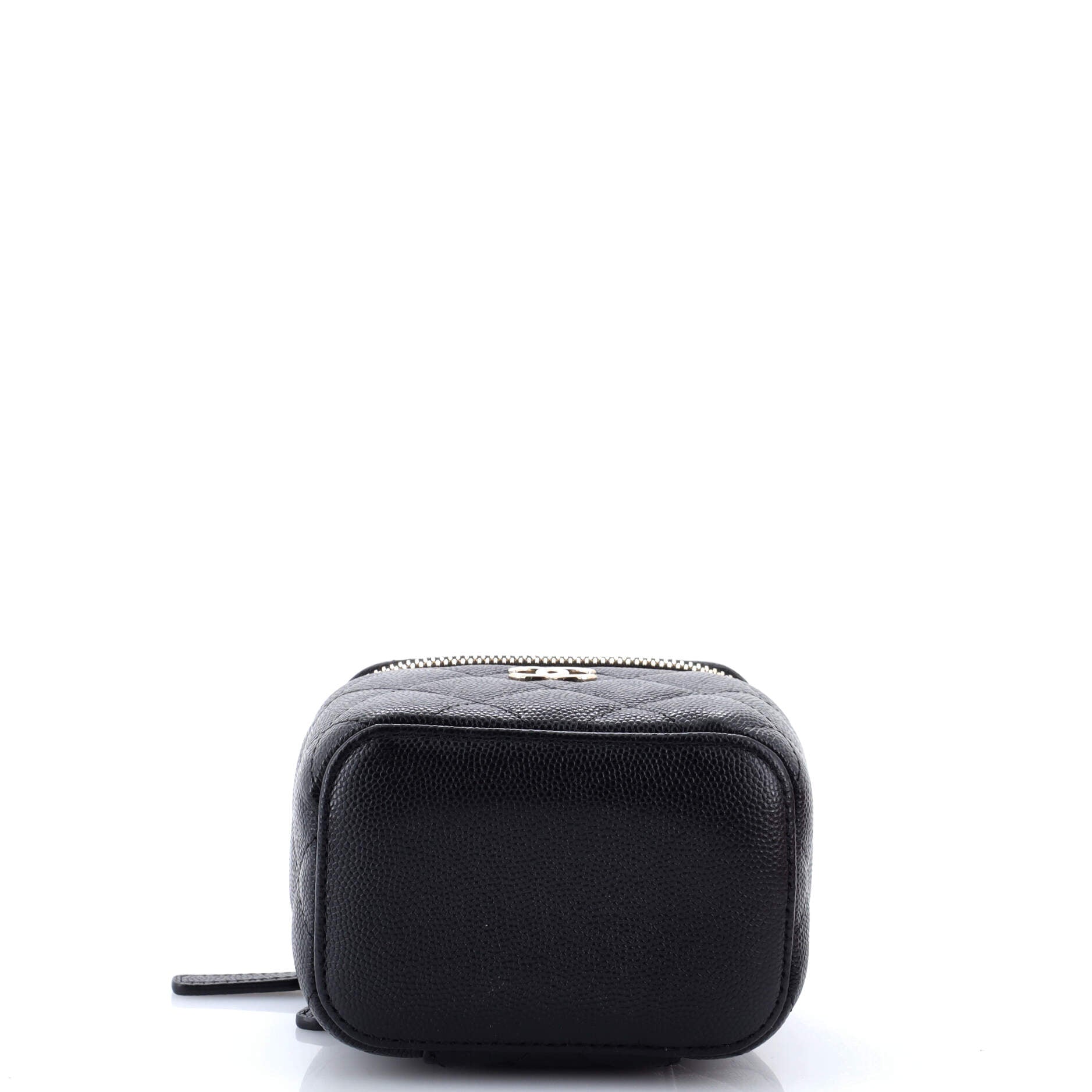 Classic Pearl Vanity Case with Chain Quilted Caviar Mini