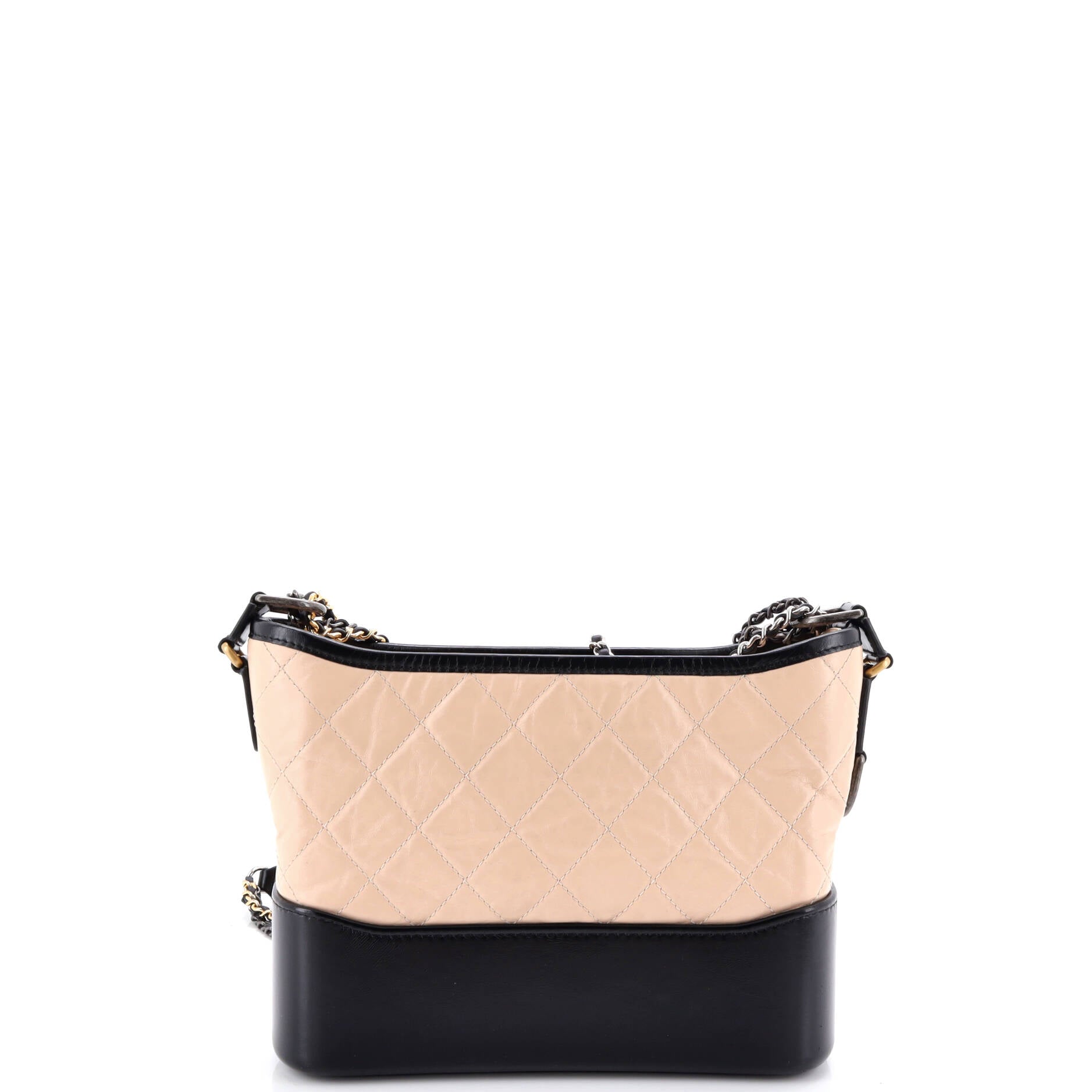 Gabrielle Hobo with Logo Handle Quilted Aged Calfskin Medium